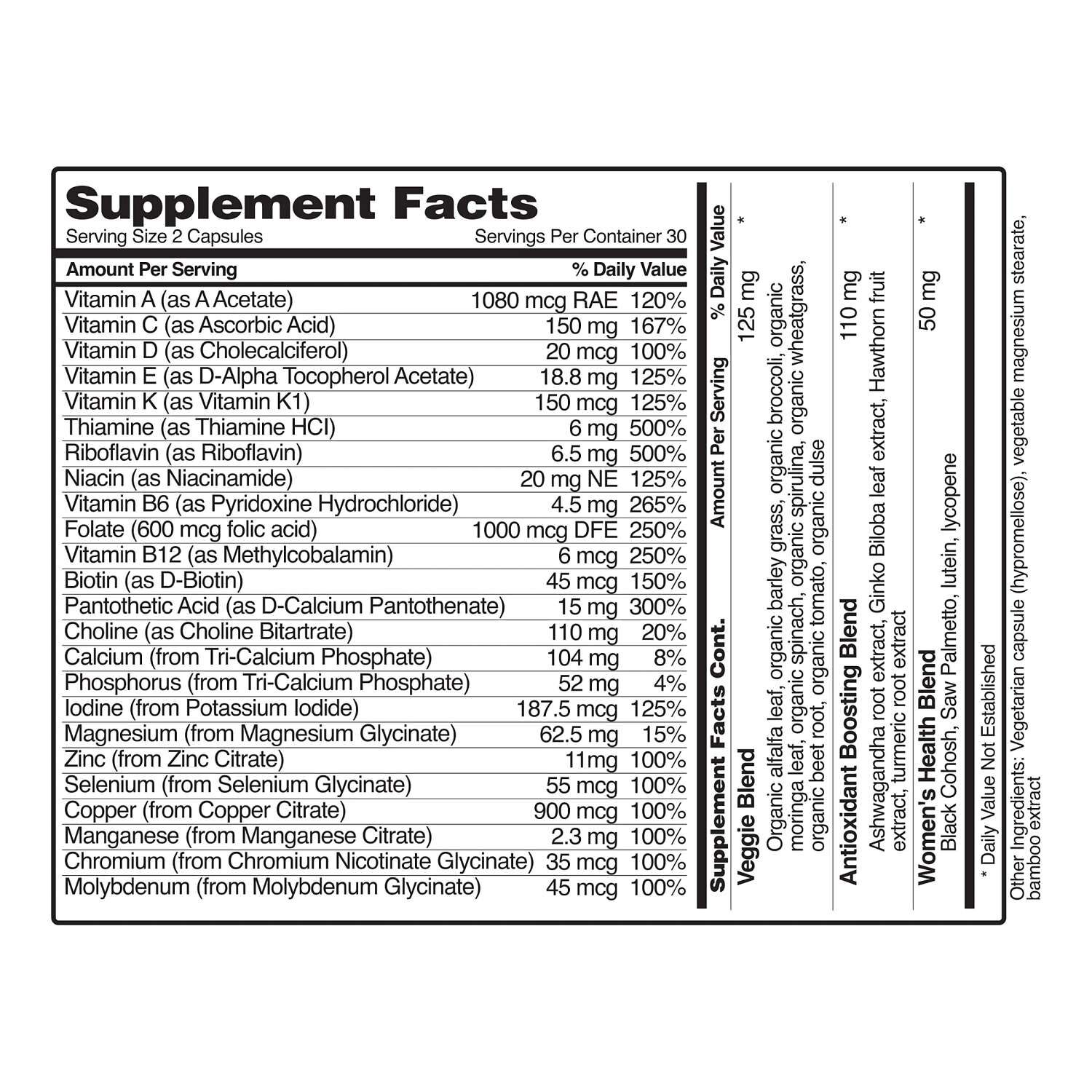 Daily Women's Multi - 60 Capsules (30 Servings)  | GNC