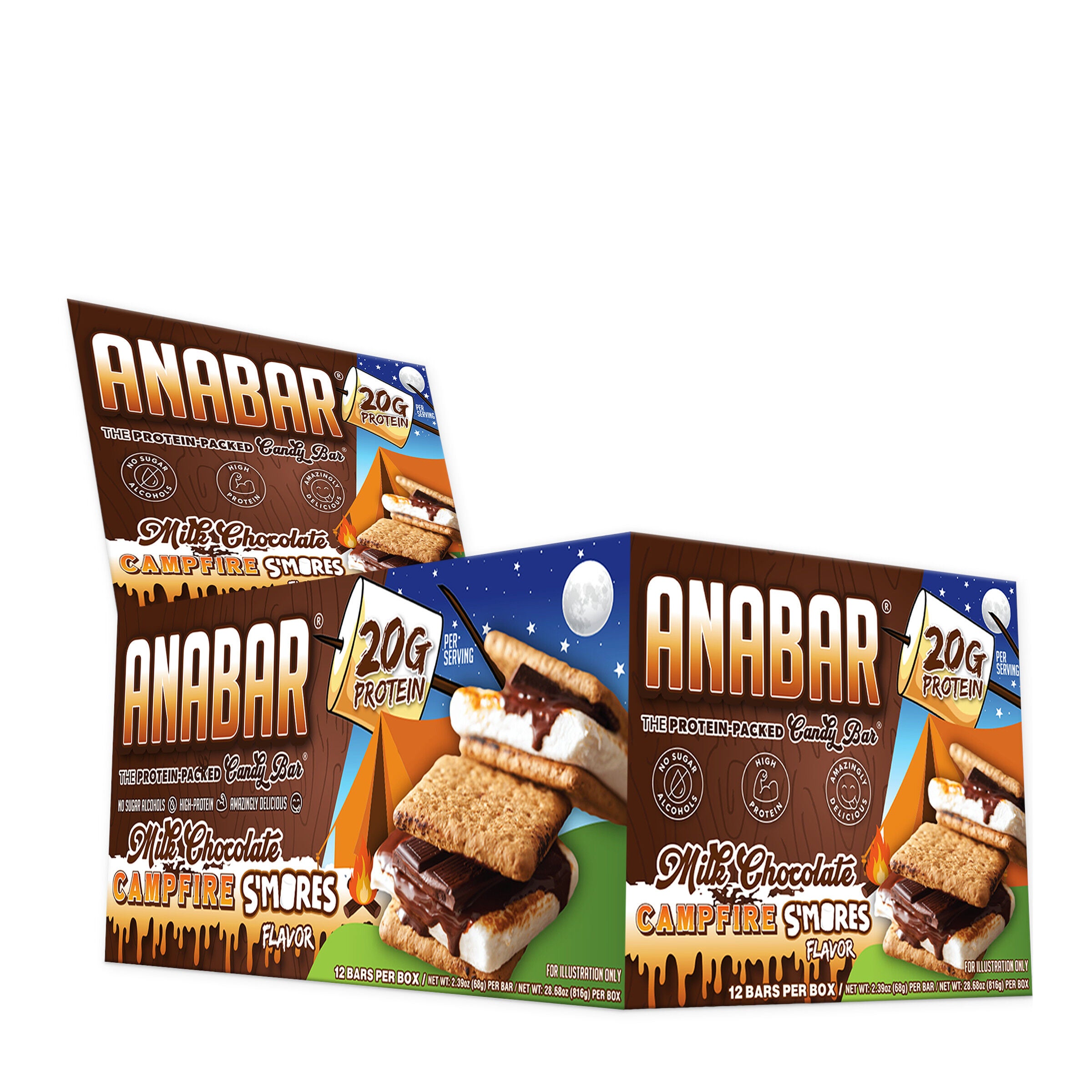 Anabar Protein Candy Bar - S'Mores (12 Bars)  | GNC