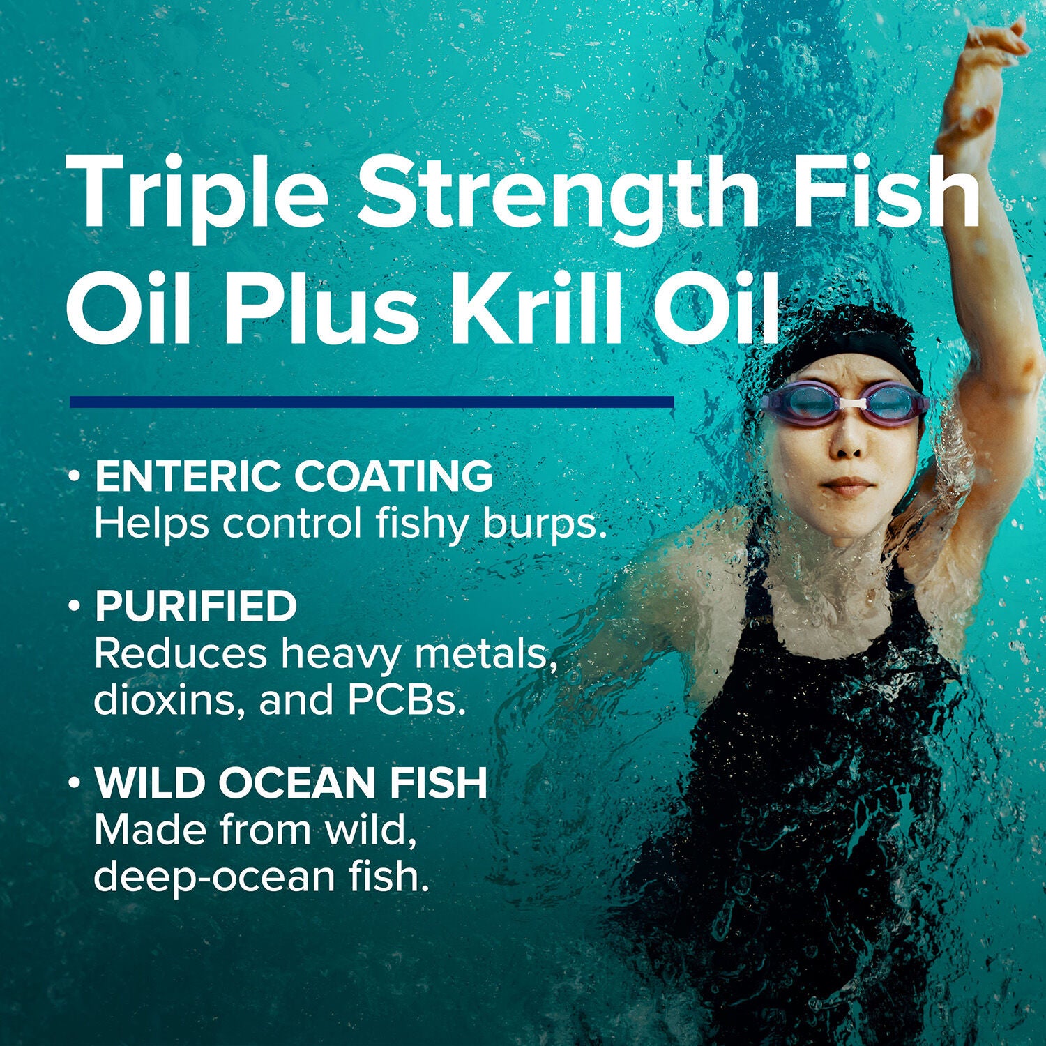Triple Strength Fish Oil Plus Krill Oil - 60 Softgels (30 Servings)