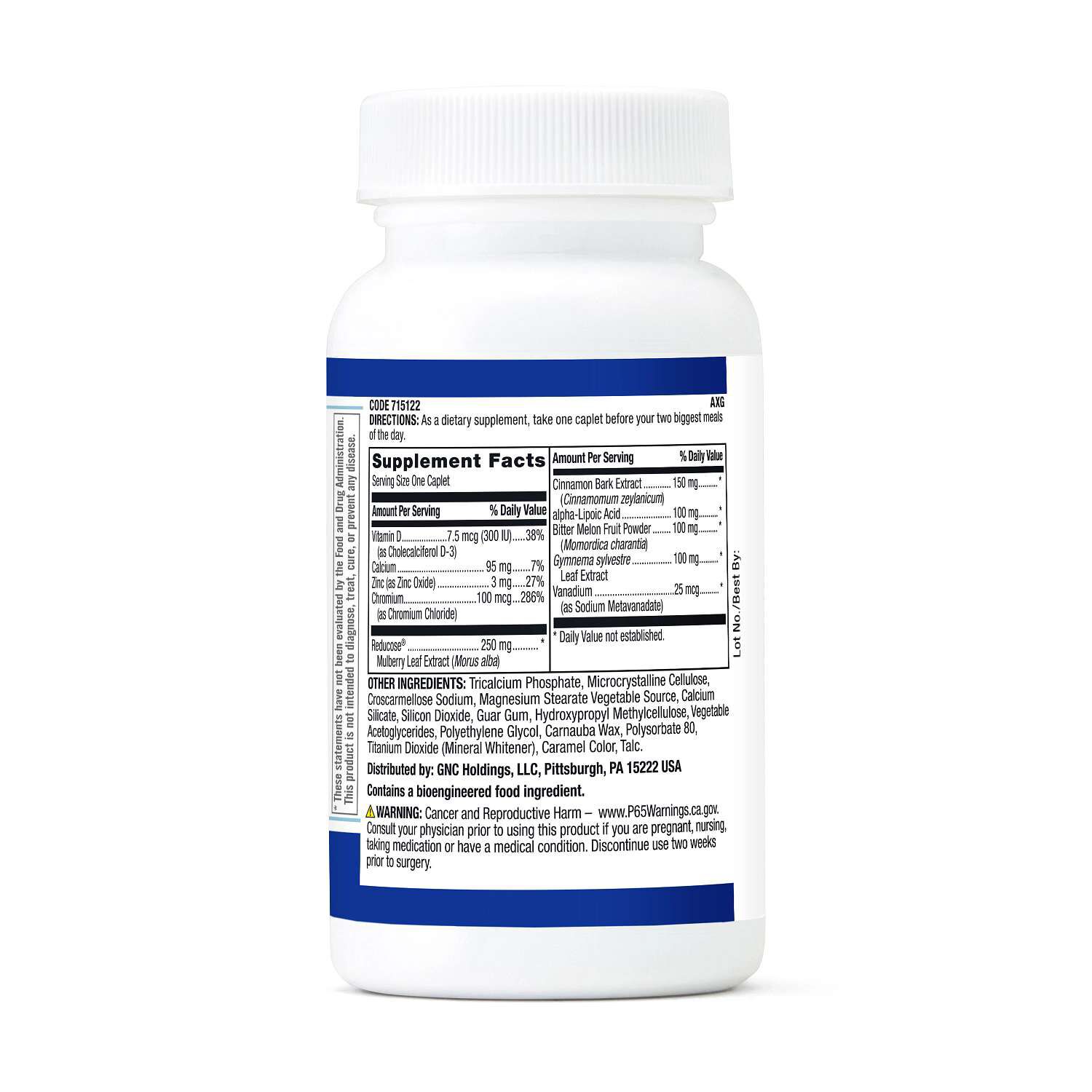 Healthy Blood Sugar Formula with Reducose&reg; - 60 Caplets (60 Servings)  | GNC