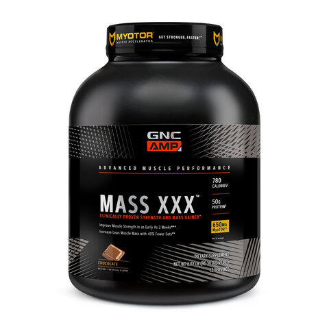 GNC AMP Mass XXX Chocolate with MyoTor Front Tub