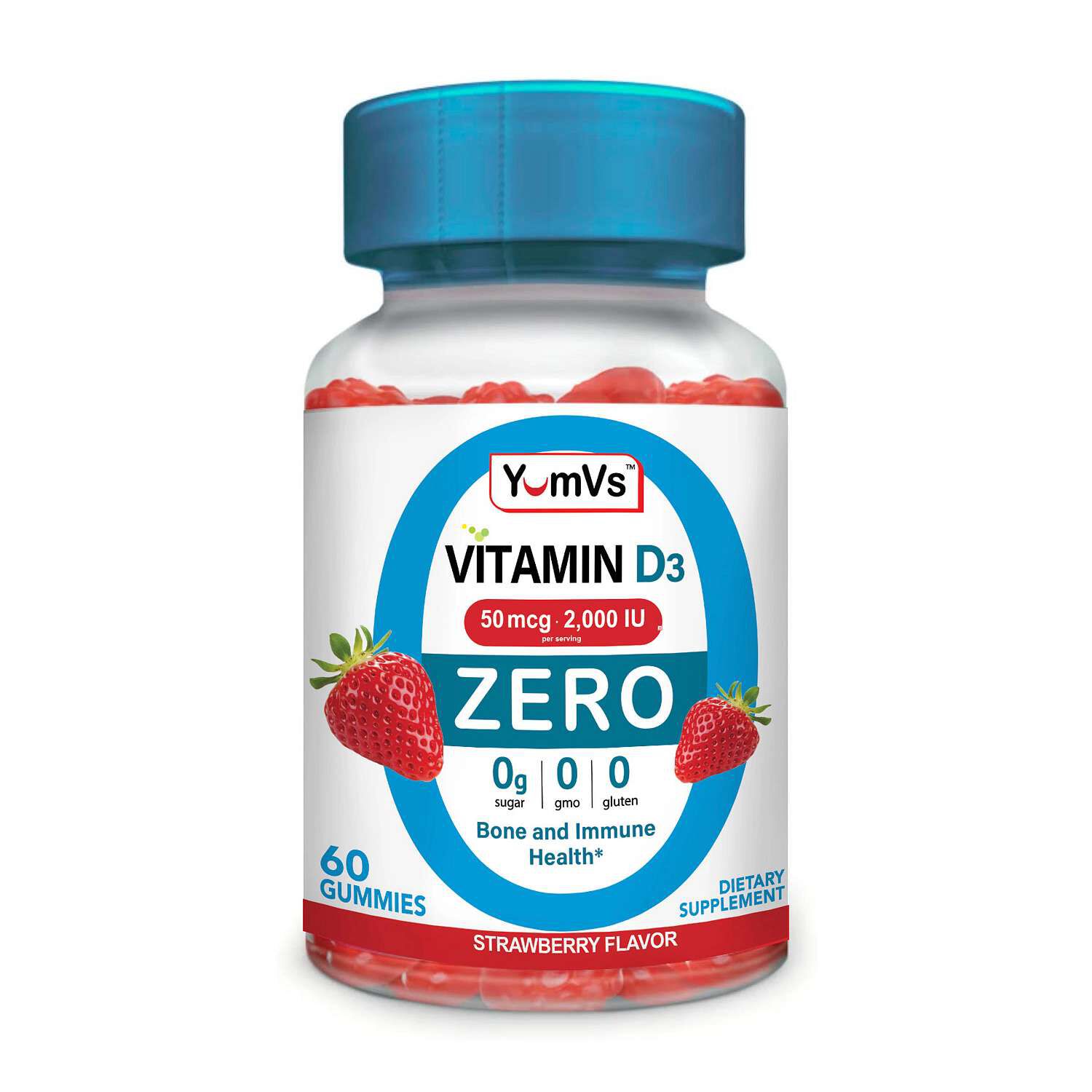 Vitamin D3 50mcg - Strawberry - 60 Gummies (30 Servings)  | GNC