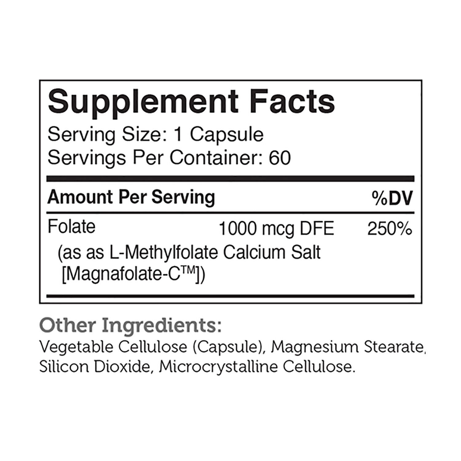 Methylfolate - 60 Capsules (60 Servings)  | GNC