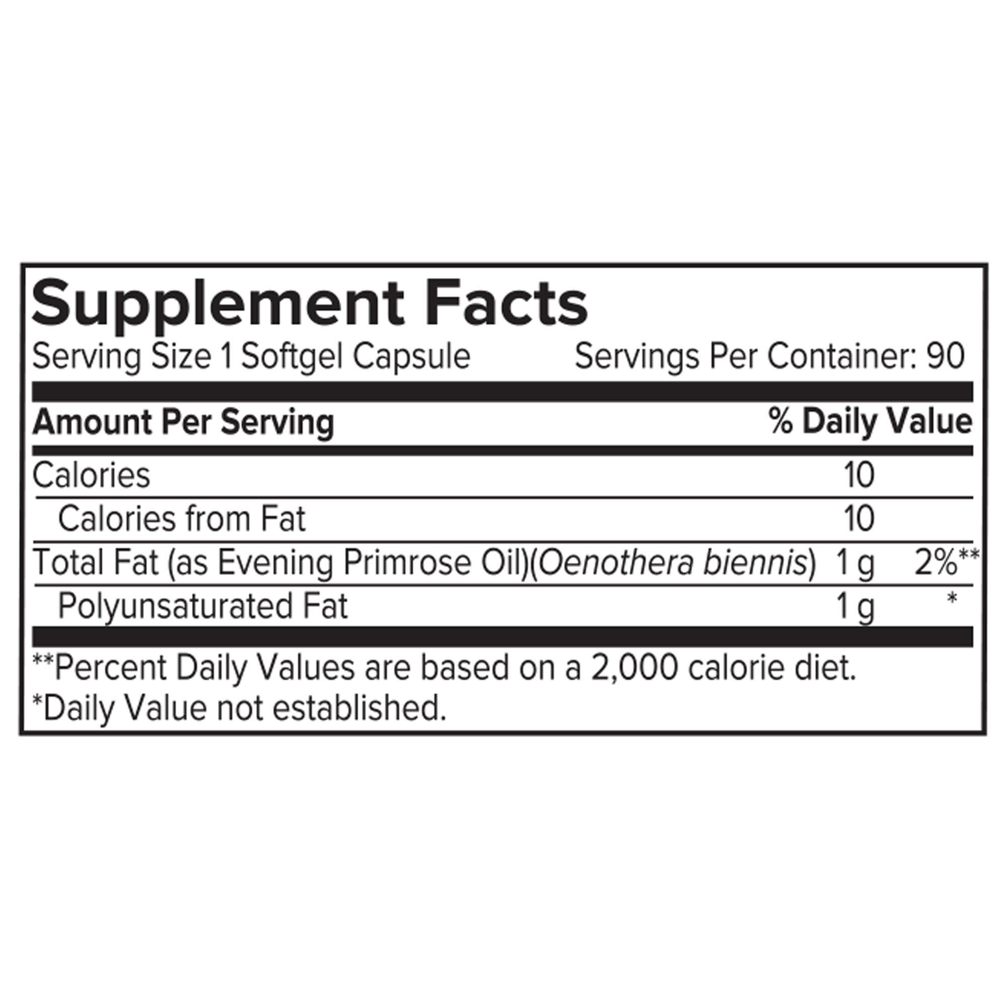 Women's Primrose Oil - 90 Softgel Capsules (90 Servings)