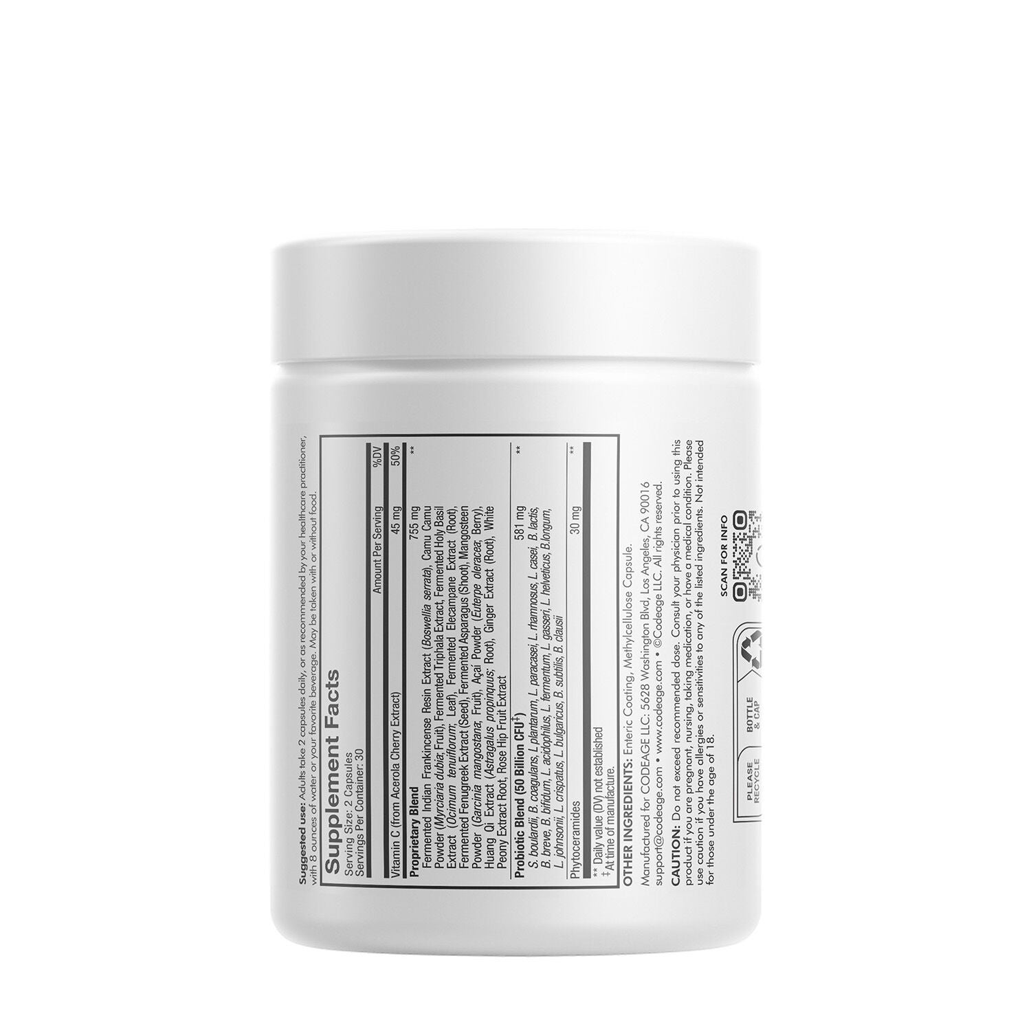 Beauty Skin Probiotic 50 Billion CFU &amp; Prebiotics Vegan Supplement - 60 Capsules (30 Servings)  | GNC