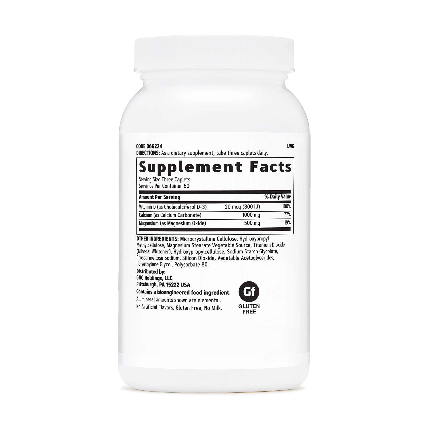 GNC Calcium Plus&reg; 1000 mg: Features Calcium Magnesium &amp; Vitamin D-3 Nutrition Facts