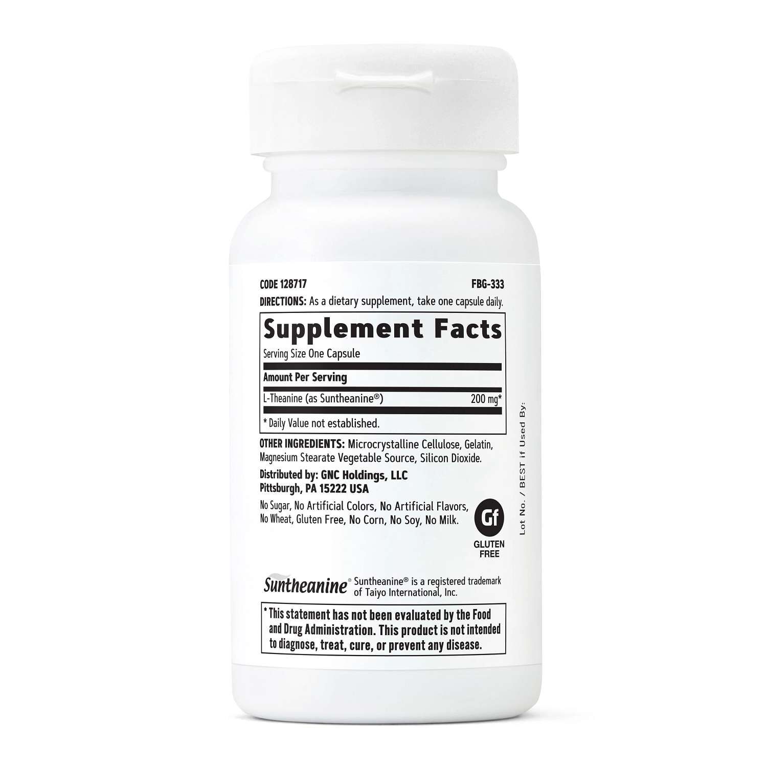 L-Theanine 200mg - 60 Capsules (60 Servings)  | GNC