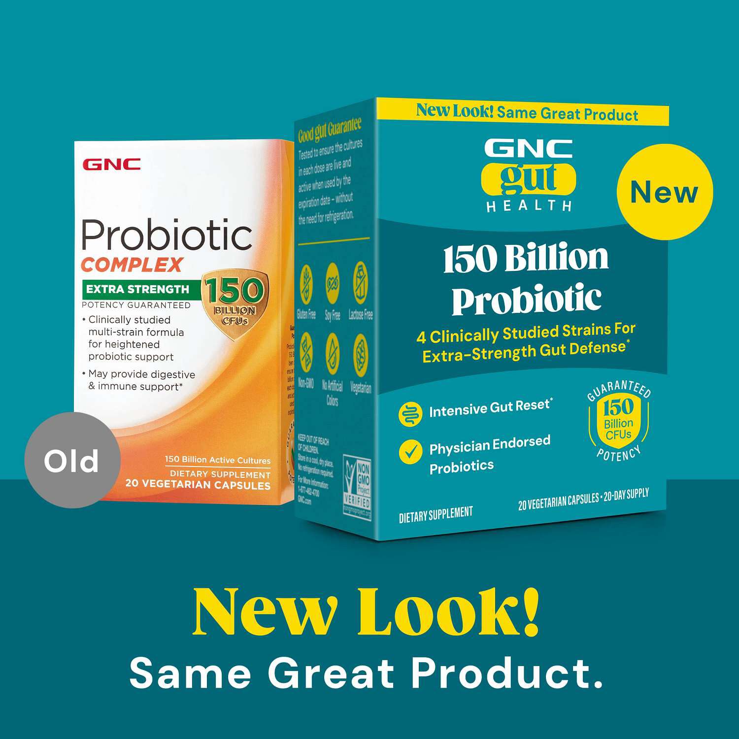 Gut Health 150 Billion Probiotic - 20 Vegetarian Capsules (20 Servings)