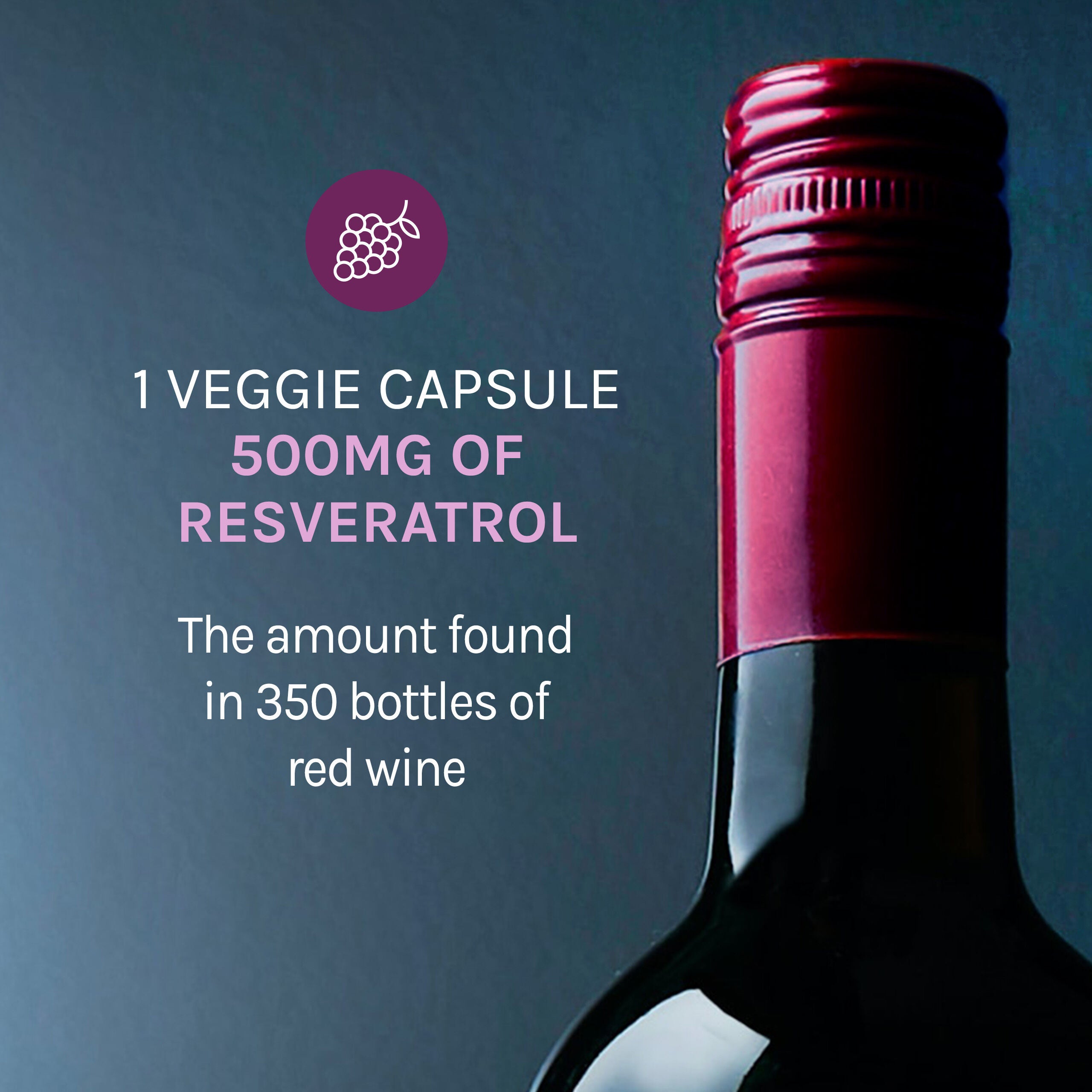 Resveratrol 500mg - 30 Veggie Capsules (30 Servings)  | GNC