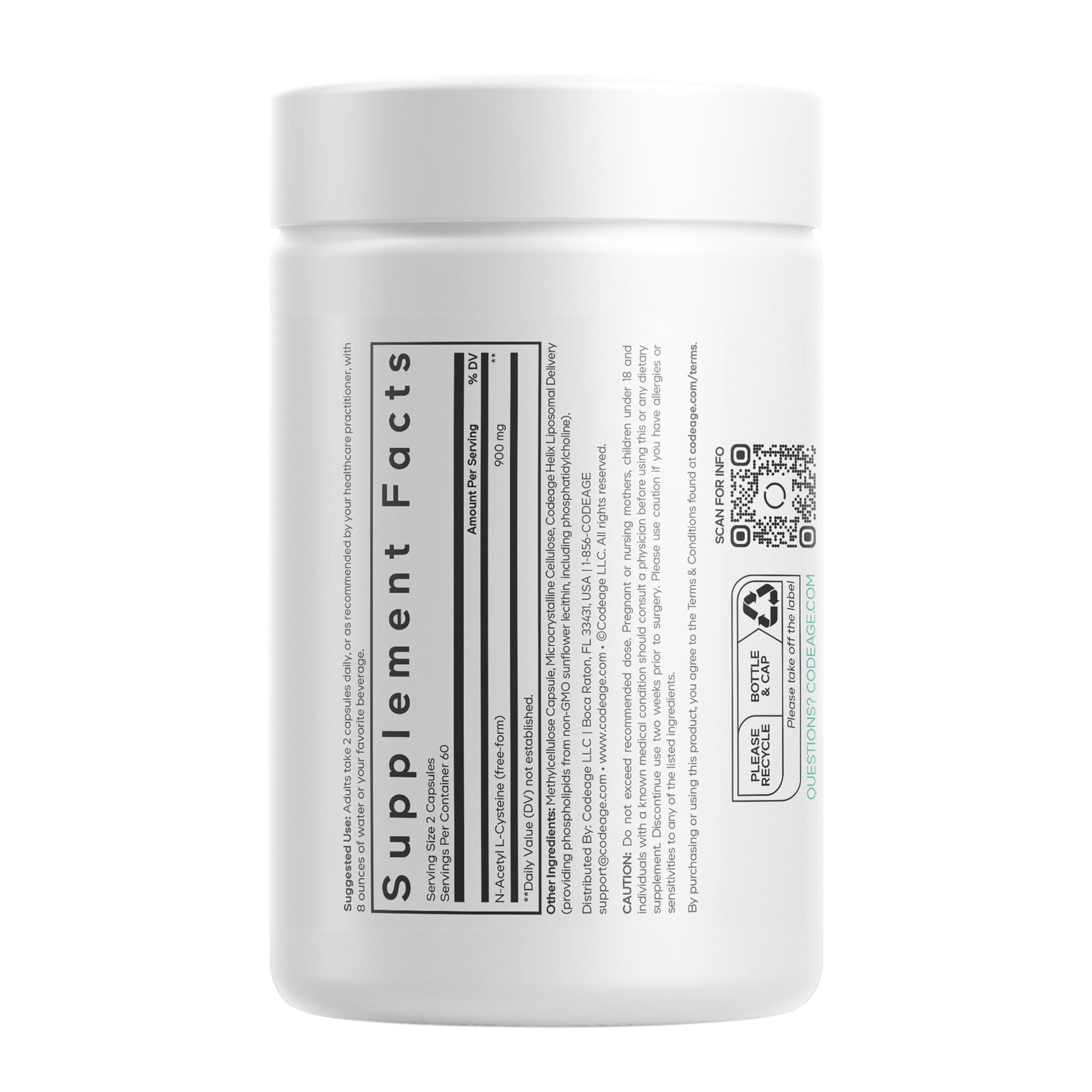 Liposomal NAC - 120 Vegetable Capsules (60 Servings)  | GNC