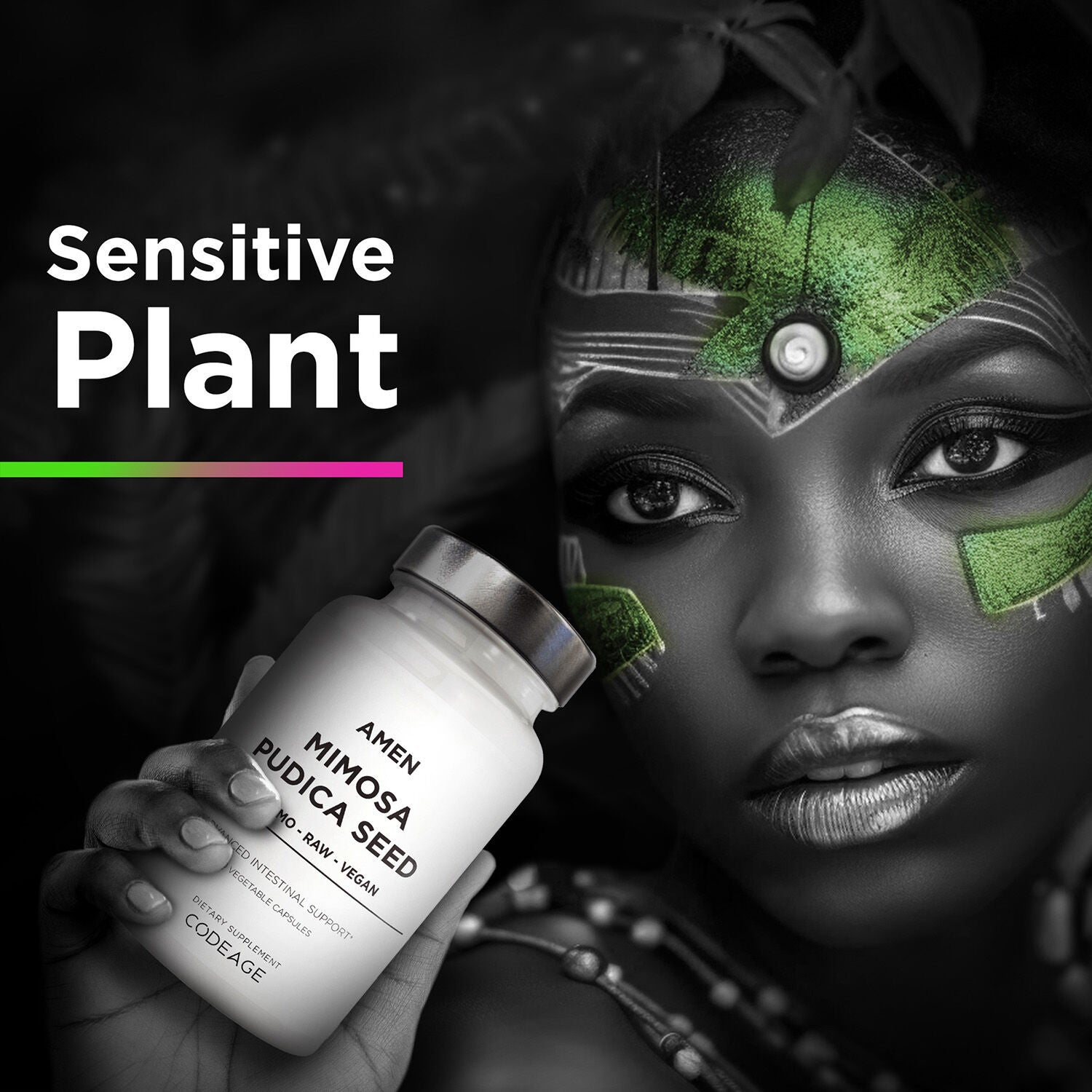 Amen Mimosa Pudica Seed 900 mg - Immune and Digestive Support - 120 Vegetable Capsules (60 Servings)  | GNC