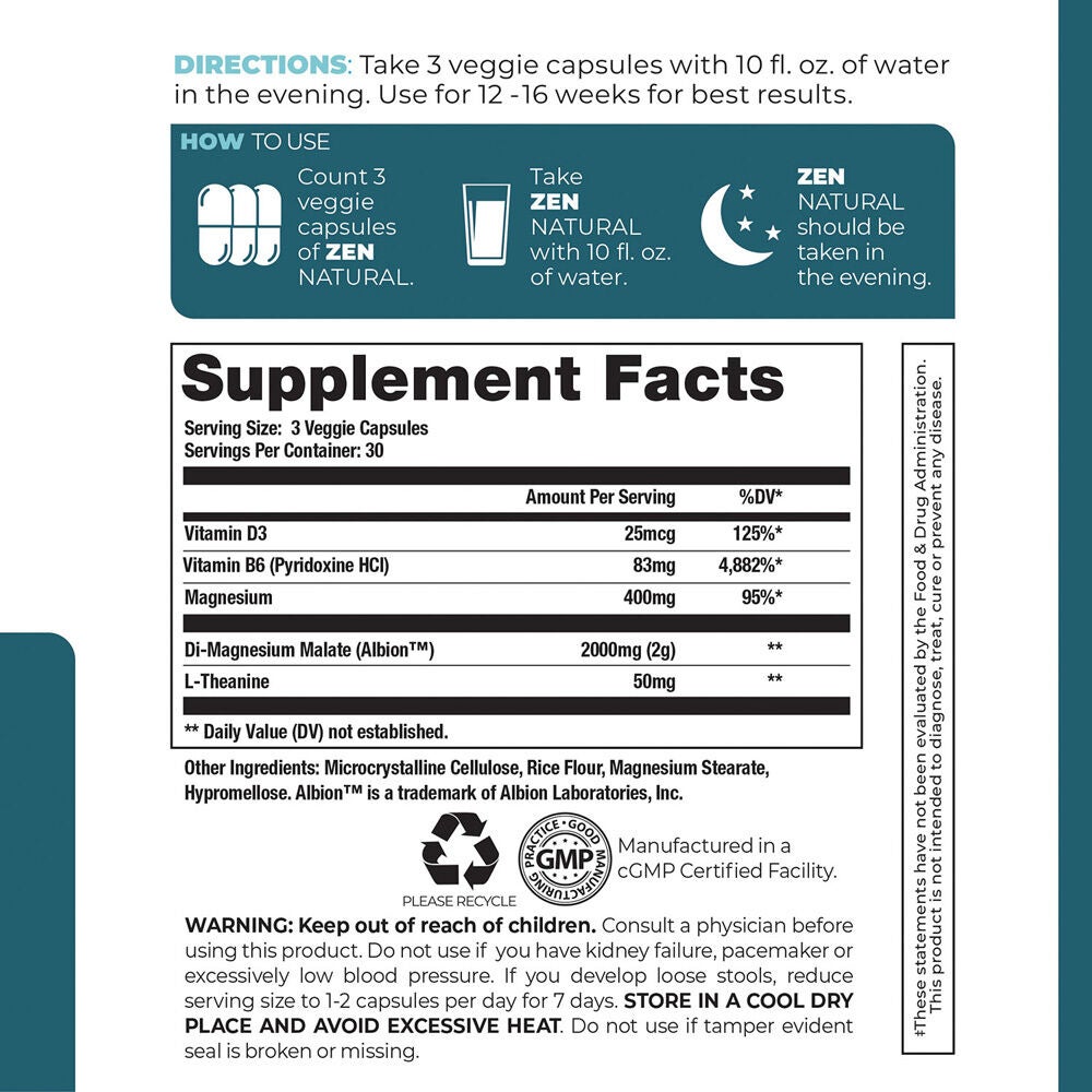 ZEN NATURAL&trade; - 30 Veggie Caps (30 Servings)  | GNC