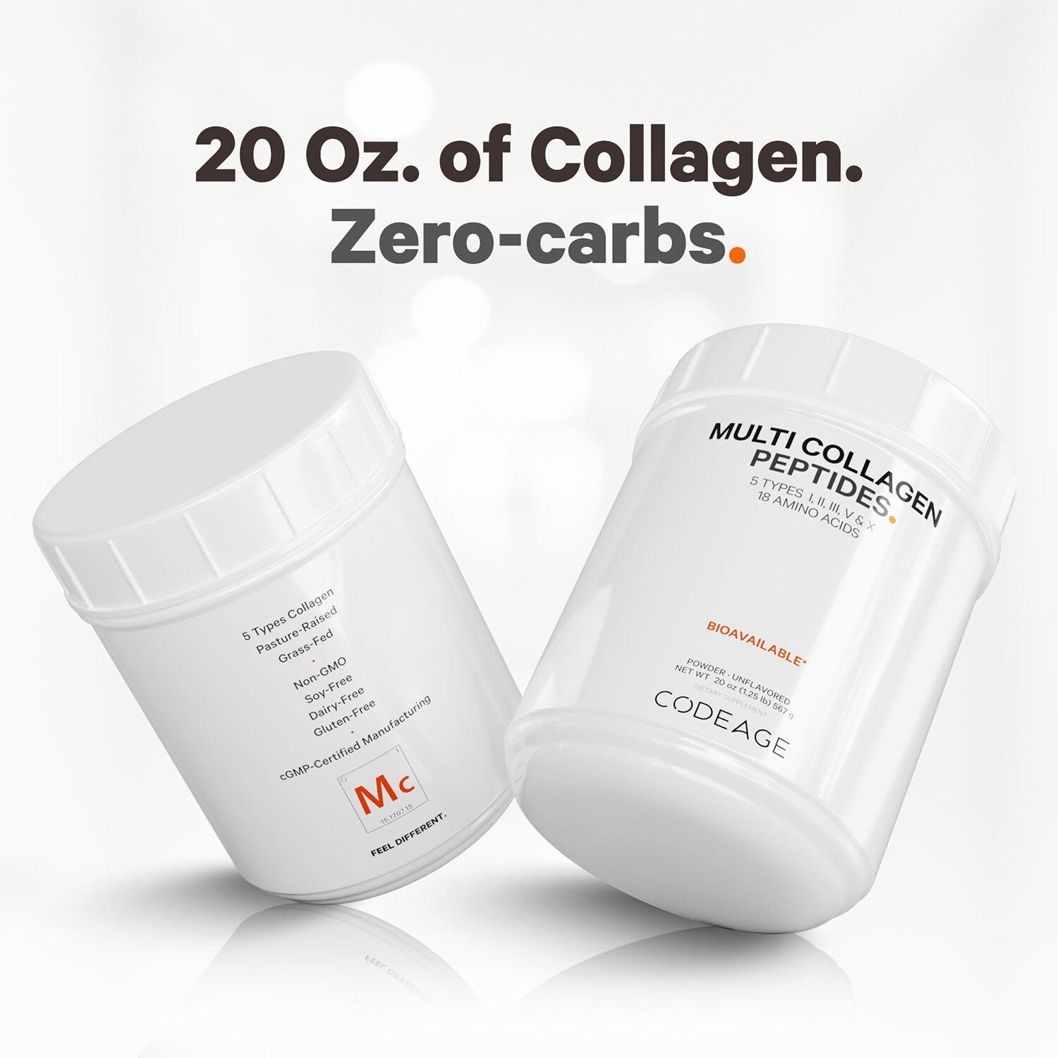 Hydrolyzed Multi Collagen Peptides Powder Type I - II - III - V and X - 20 oz. (63 Servings)  | GNC