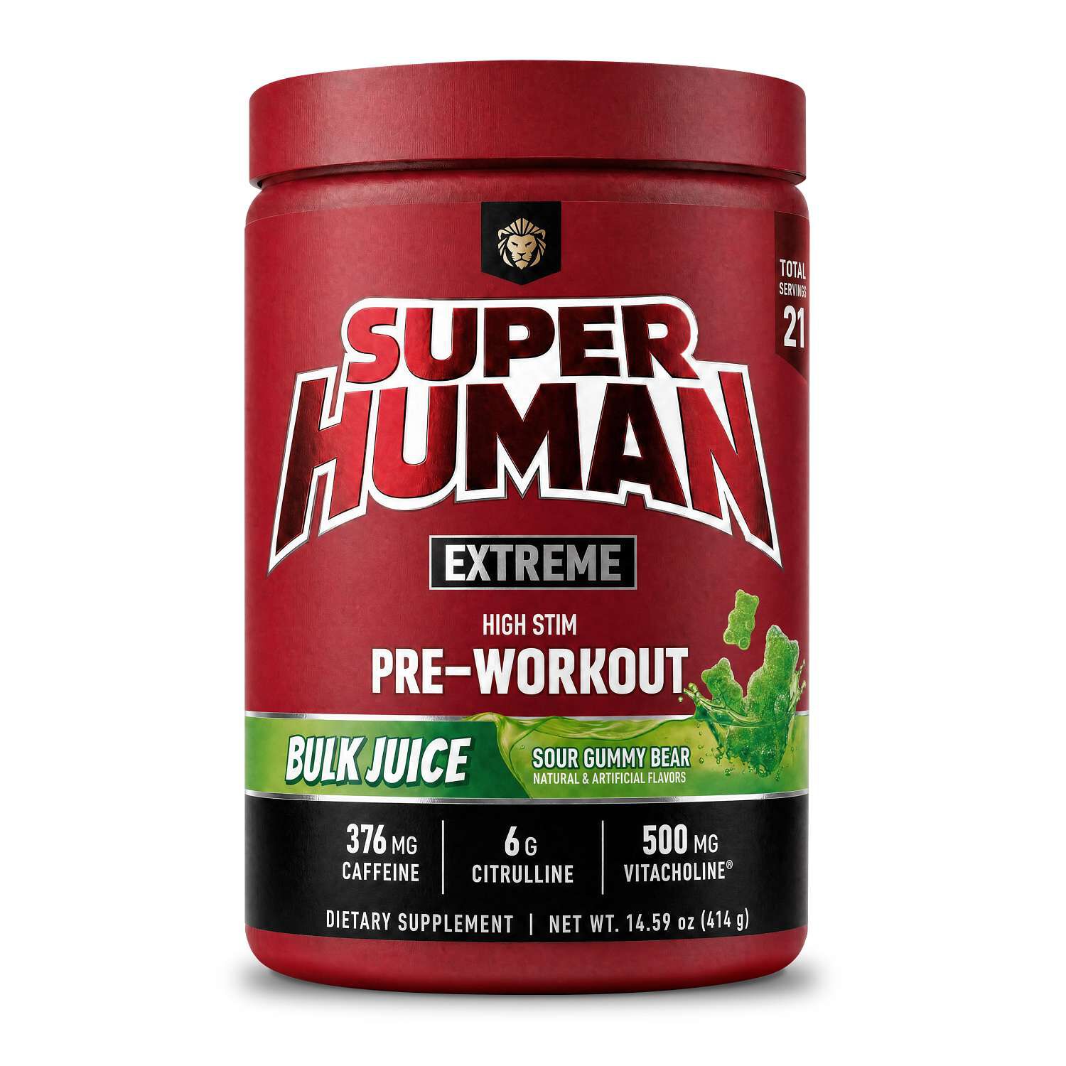 Superhuman Extreme - Bulk Juice (21 Servings) Sour Gummy Bear | GNC