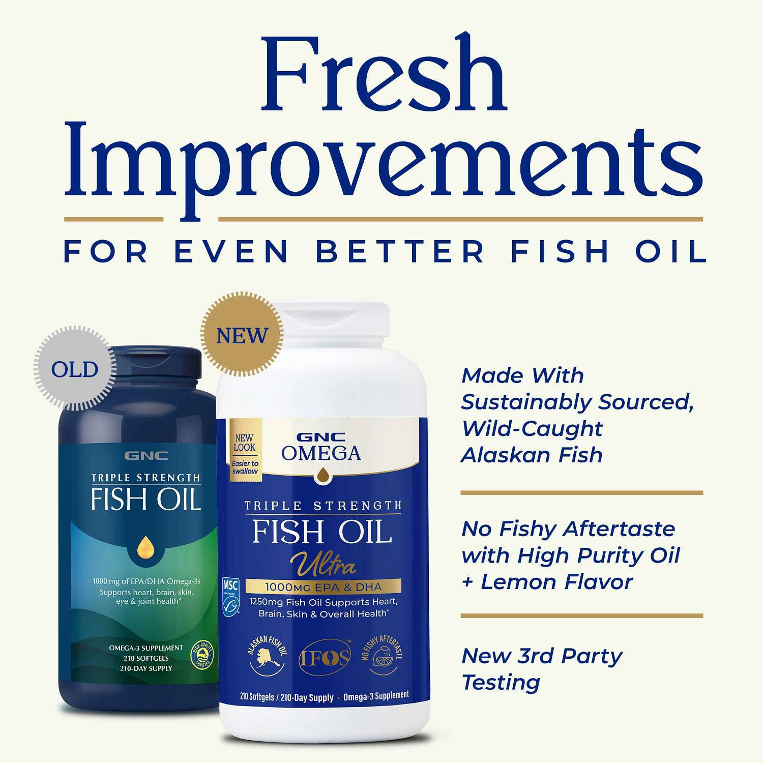 Triple Strength Fish Oil Ultra 1000mg - 210 Softgels (210 Servings)