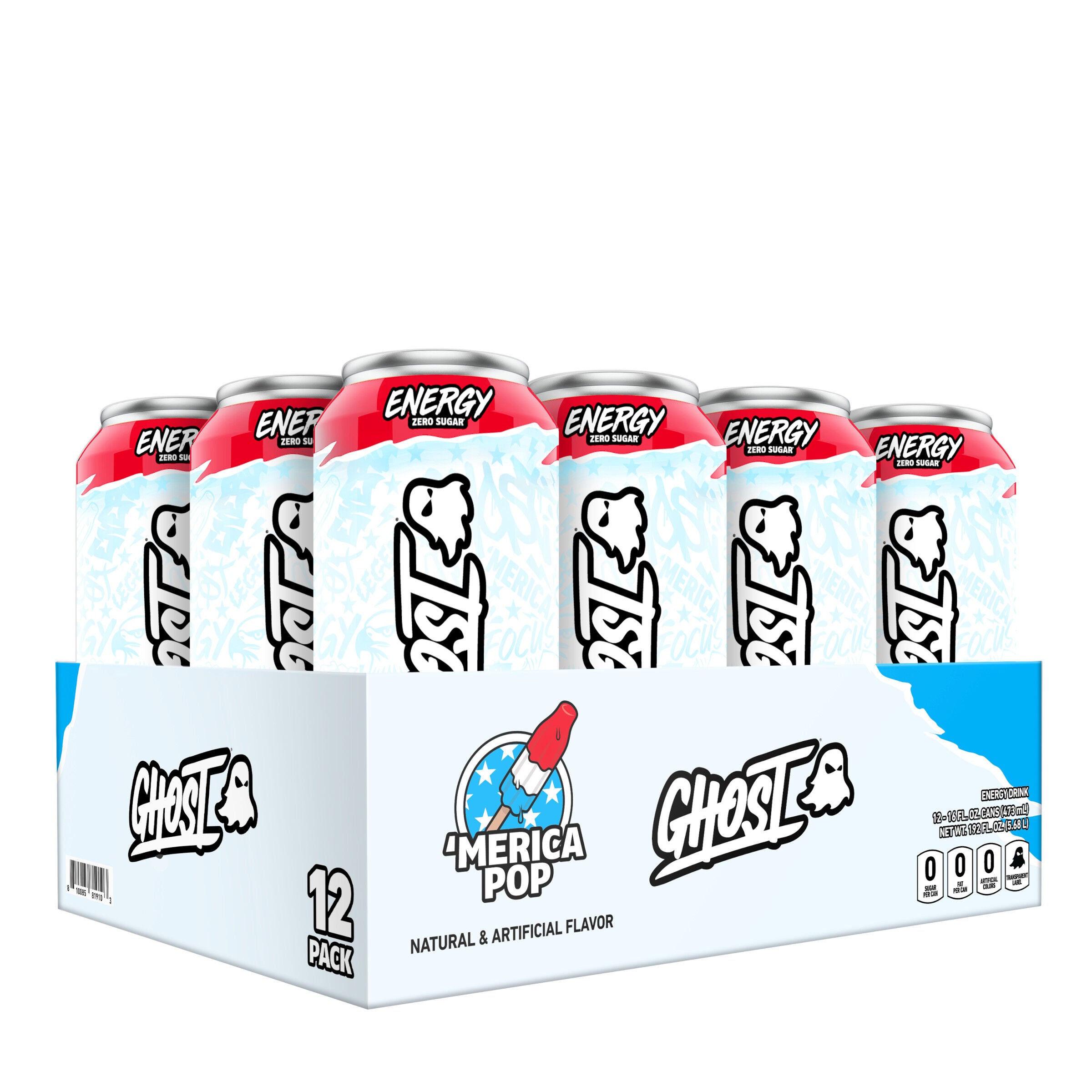 Energy Drink - 'Merica Pop - 16oz. (12 Cans) 'Merica Pop | GNC