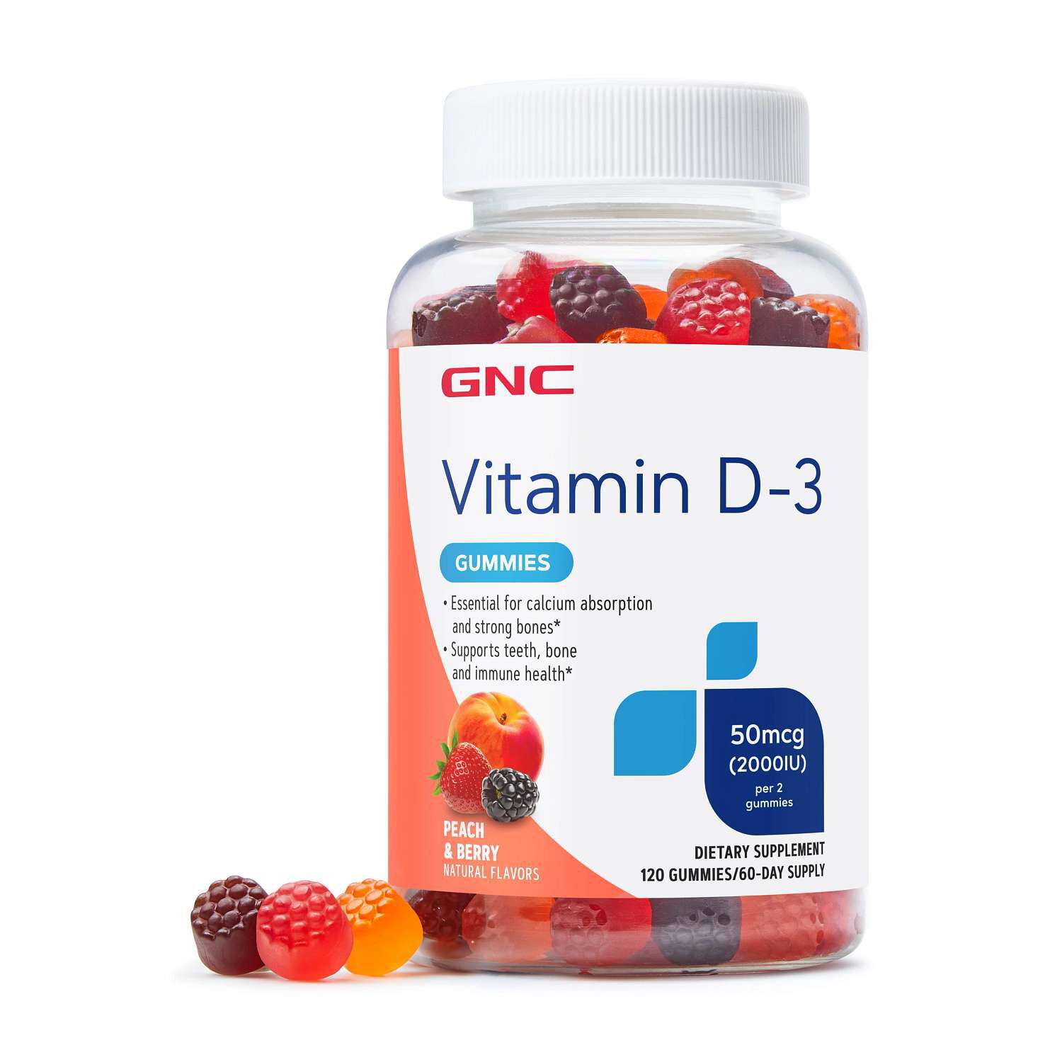Vitamin D-3 Gummies - 120 Gummies (60 Servings)  | GNC