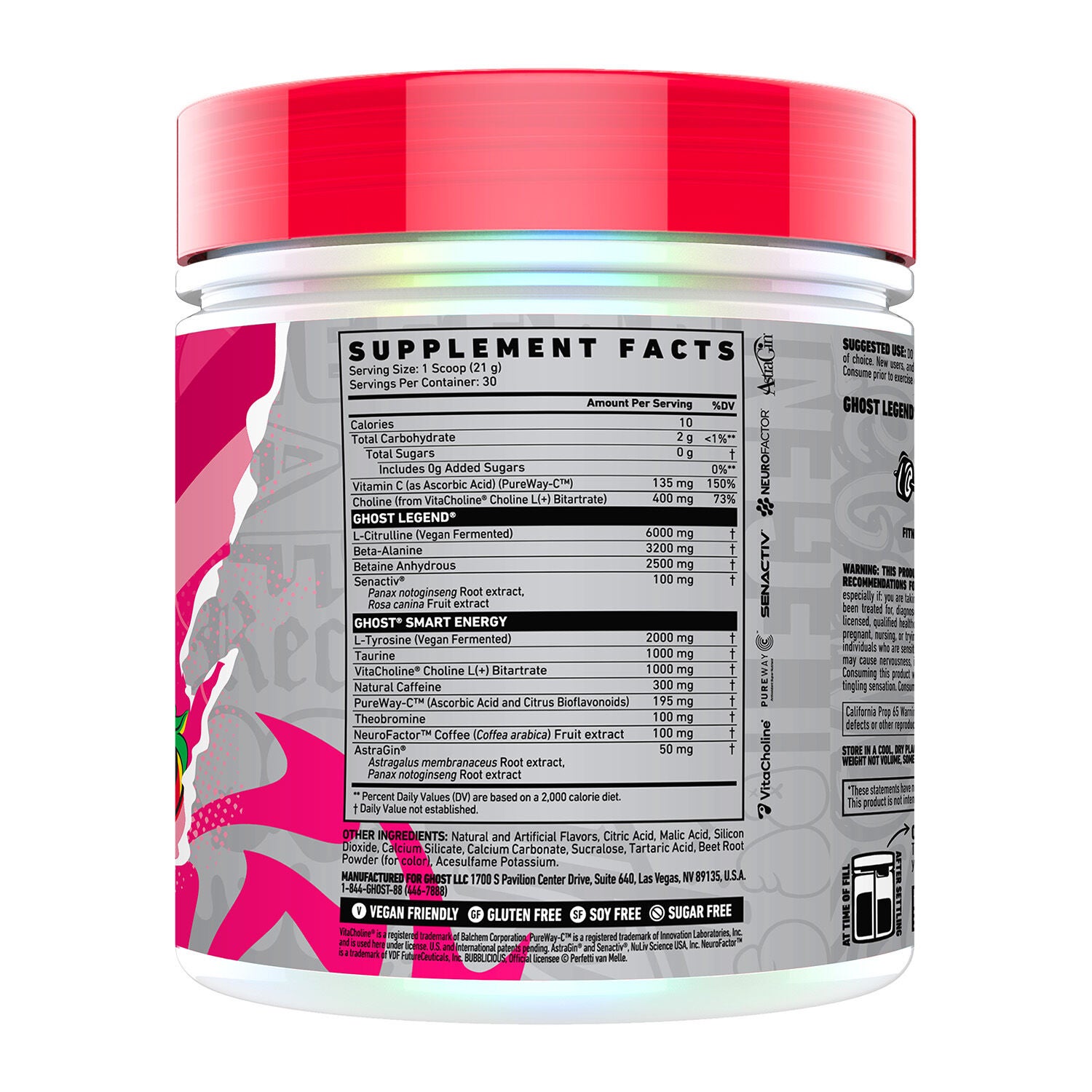 LEGEND&reg; V4 Pre-Workout - Bubblicious Strawberry Splash (30 Servings)
