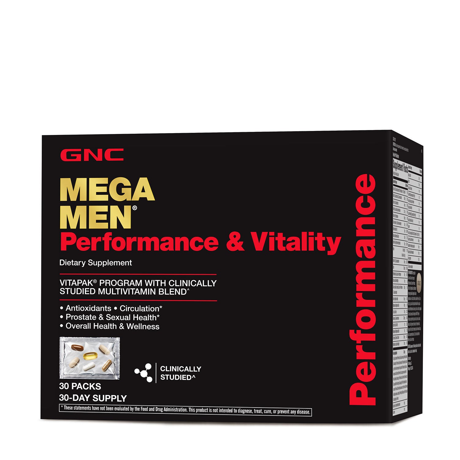 GNC Mega Men Performance u0026 Vitality Vitapak Program (30 Pack) | GNC
