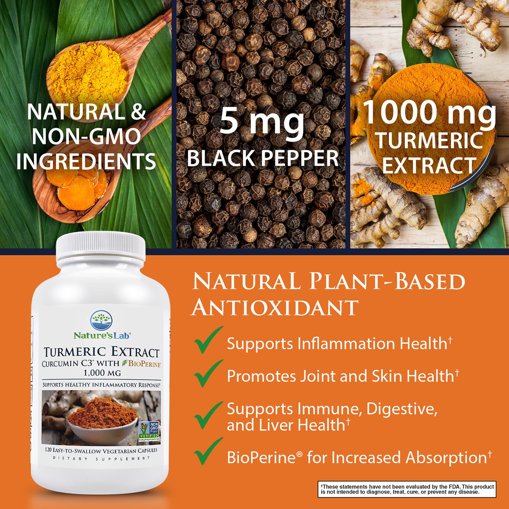 Turmeric Extract - 120 Vegetarian Capsules (60 Servings)  | GNC