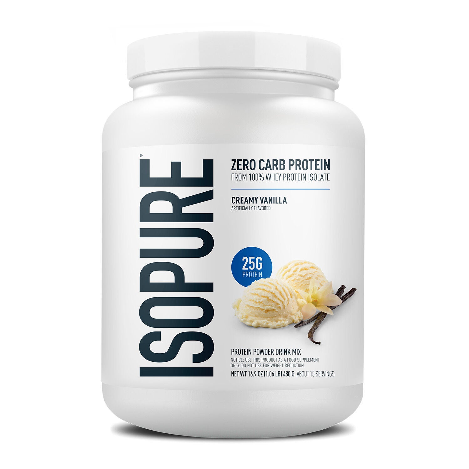 Isopure Protein Powder - Creamy Vanilla (15 Servings) 1 lbs.