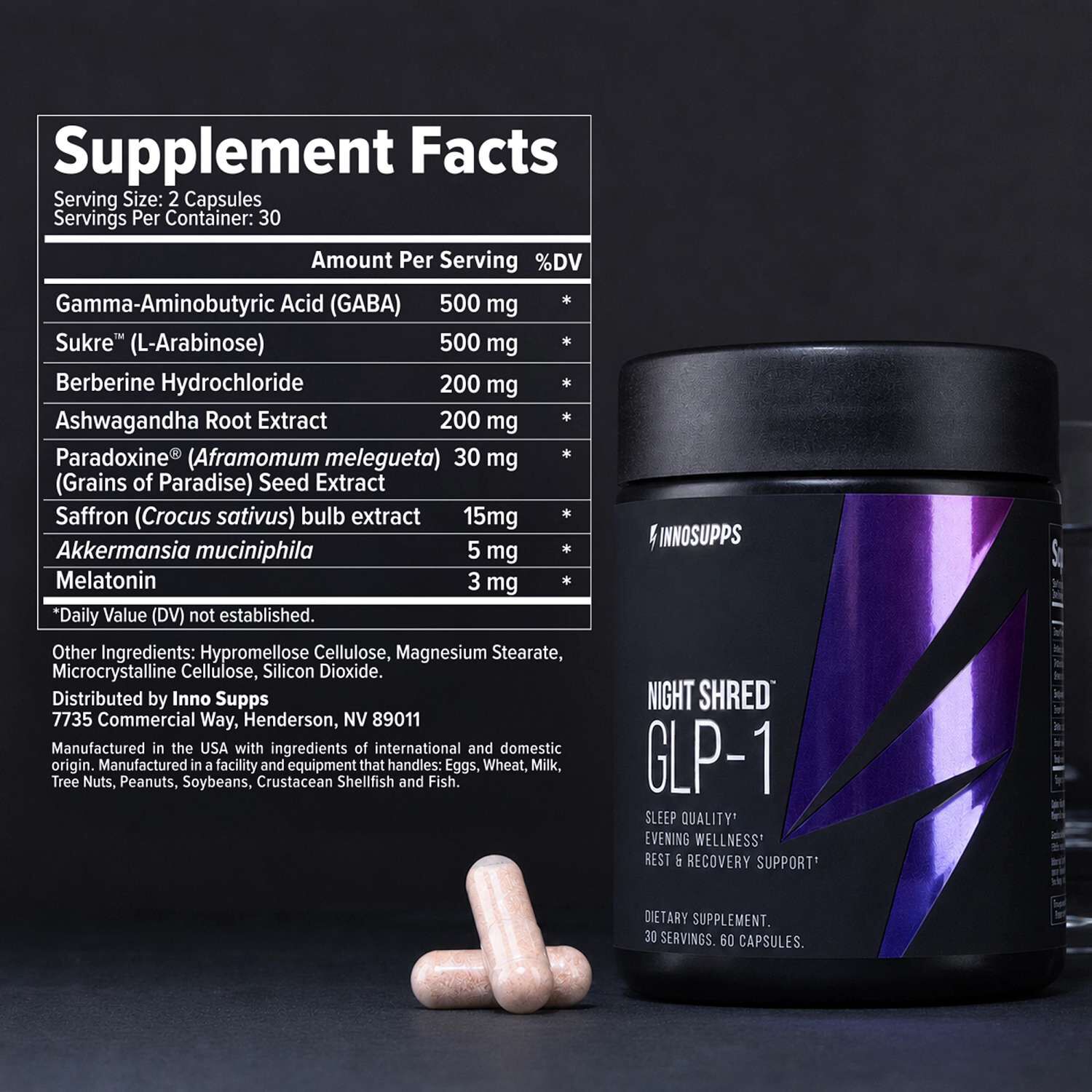 Night Shred&trade; GLP-1 - 60 Capsules (30 Servings)