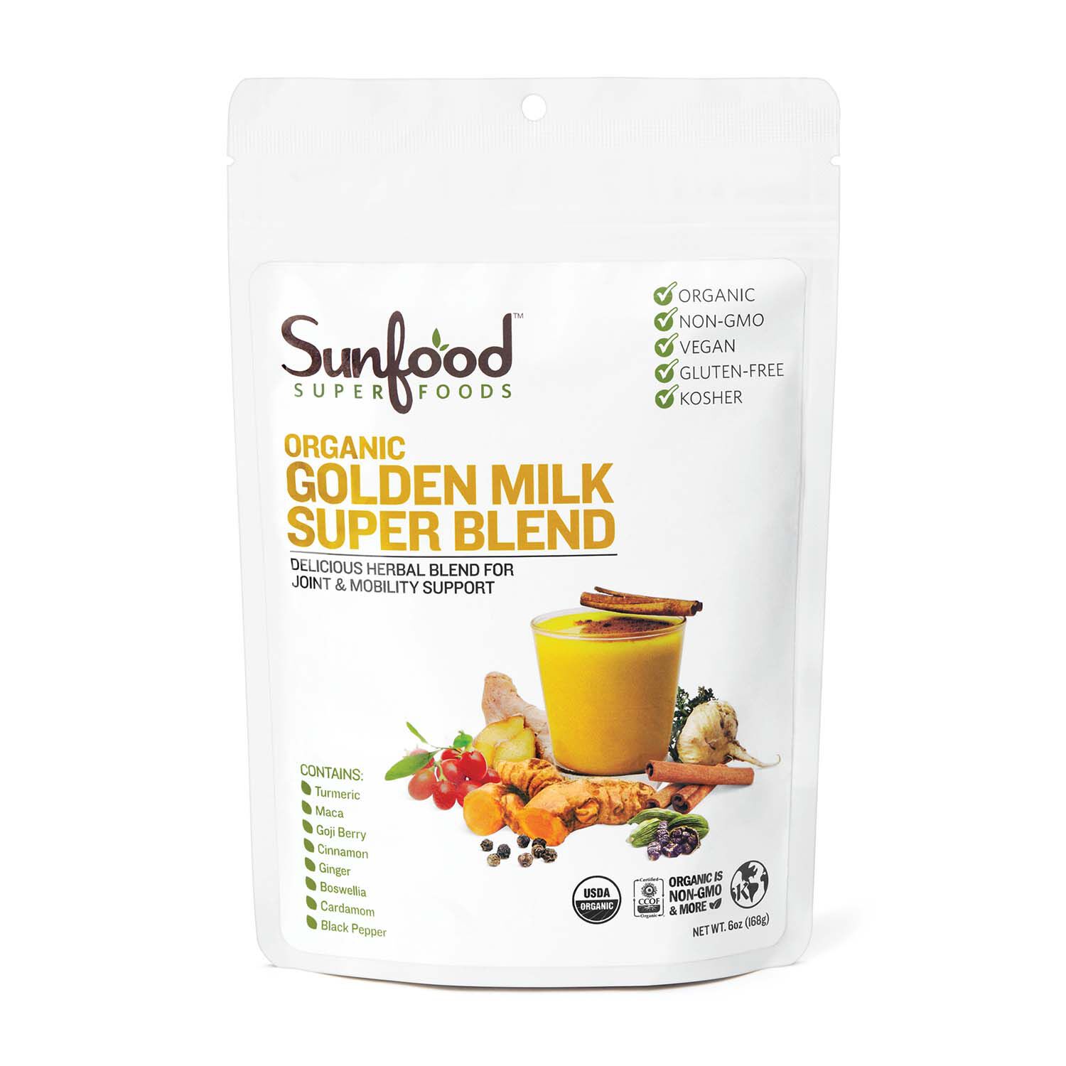 Sunfood Super Foods Organic Golden Milk Super Blend Gnc