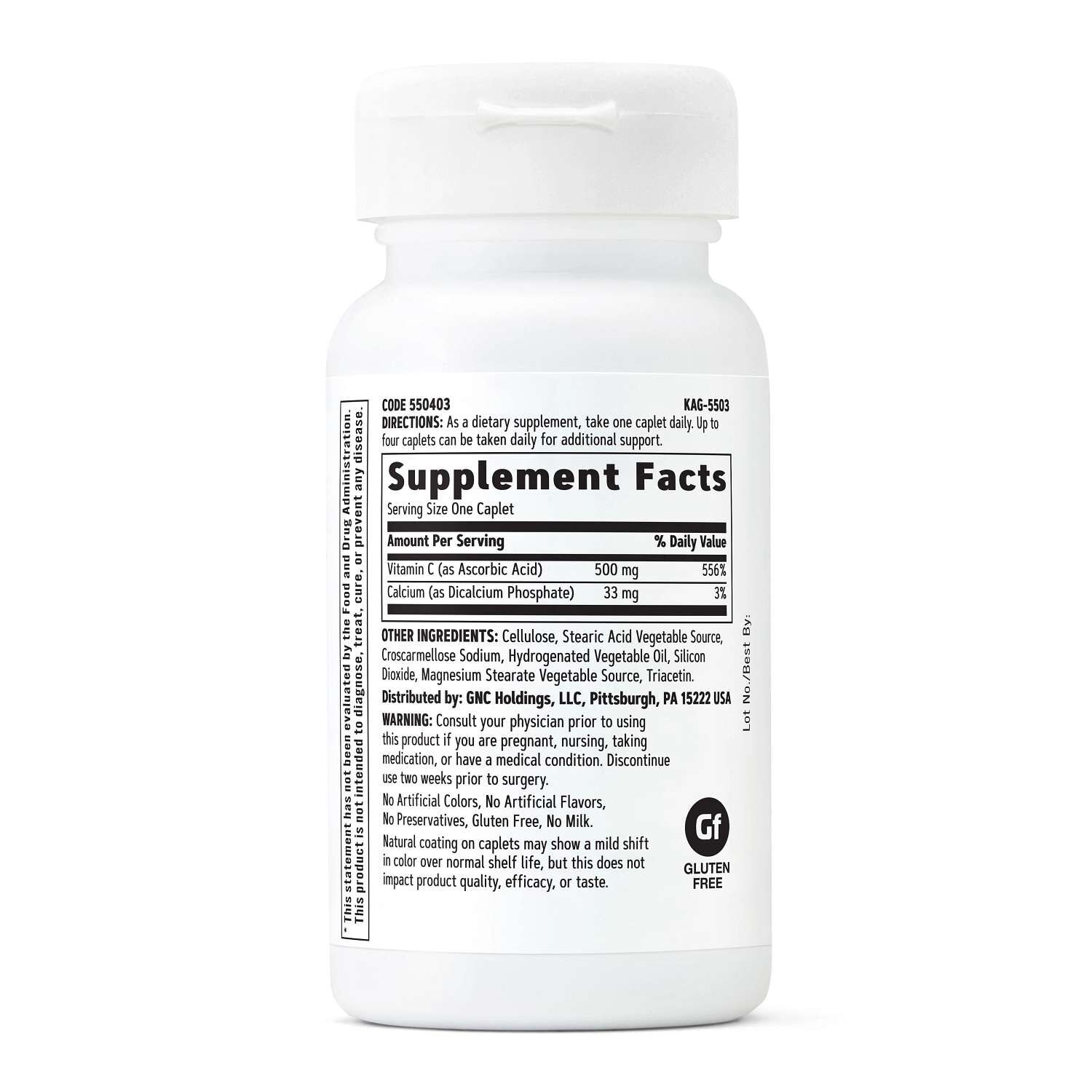 Vitamin C 500mg - 90 Caplets (90 Servings)  | GNC