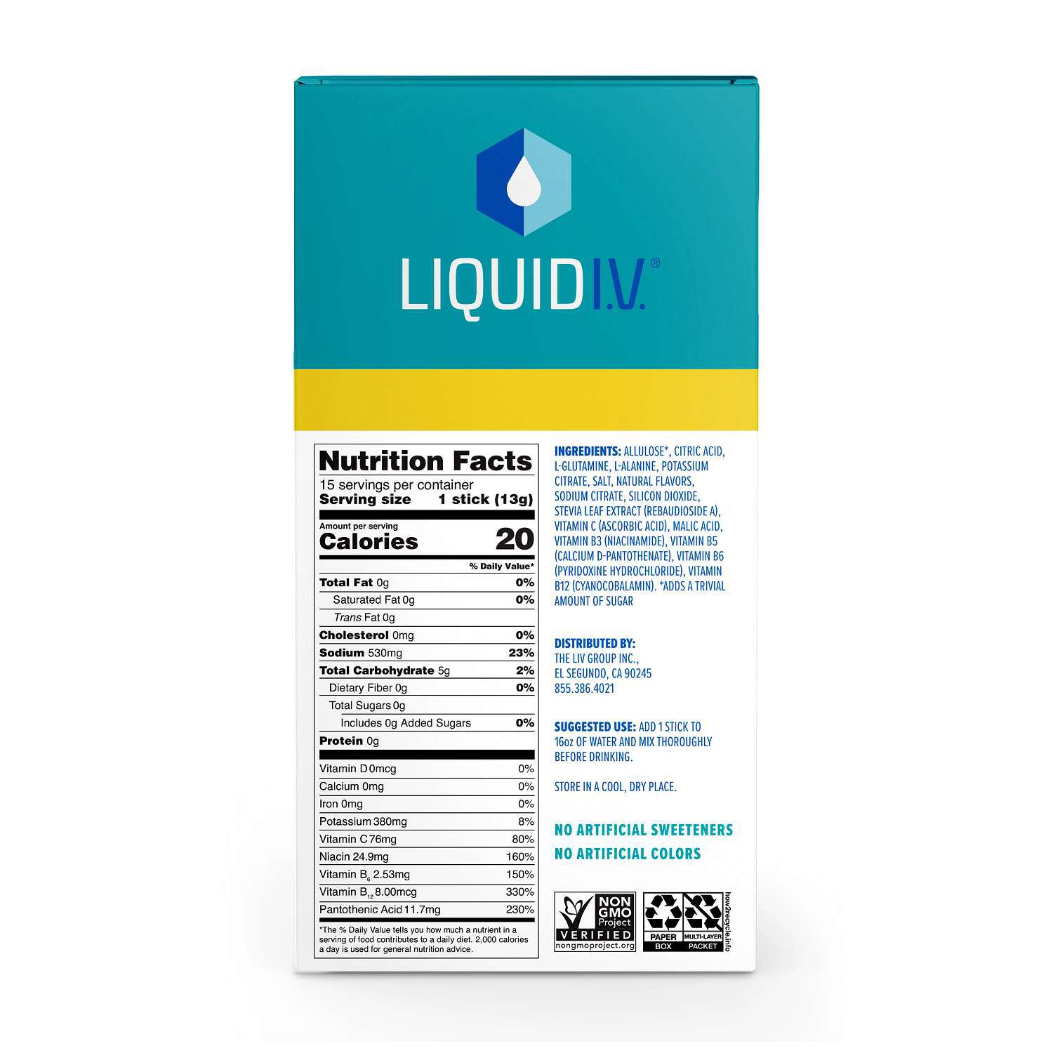 Hydration Multiplier Drink Mix: Sugar-Free - Lemon Lime (15 Stick Packs)