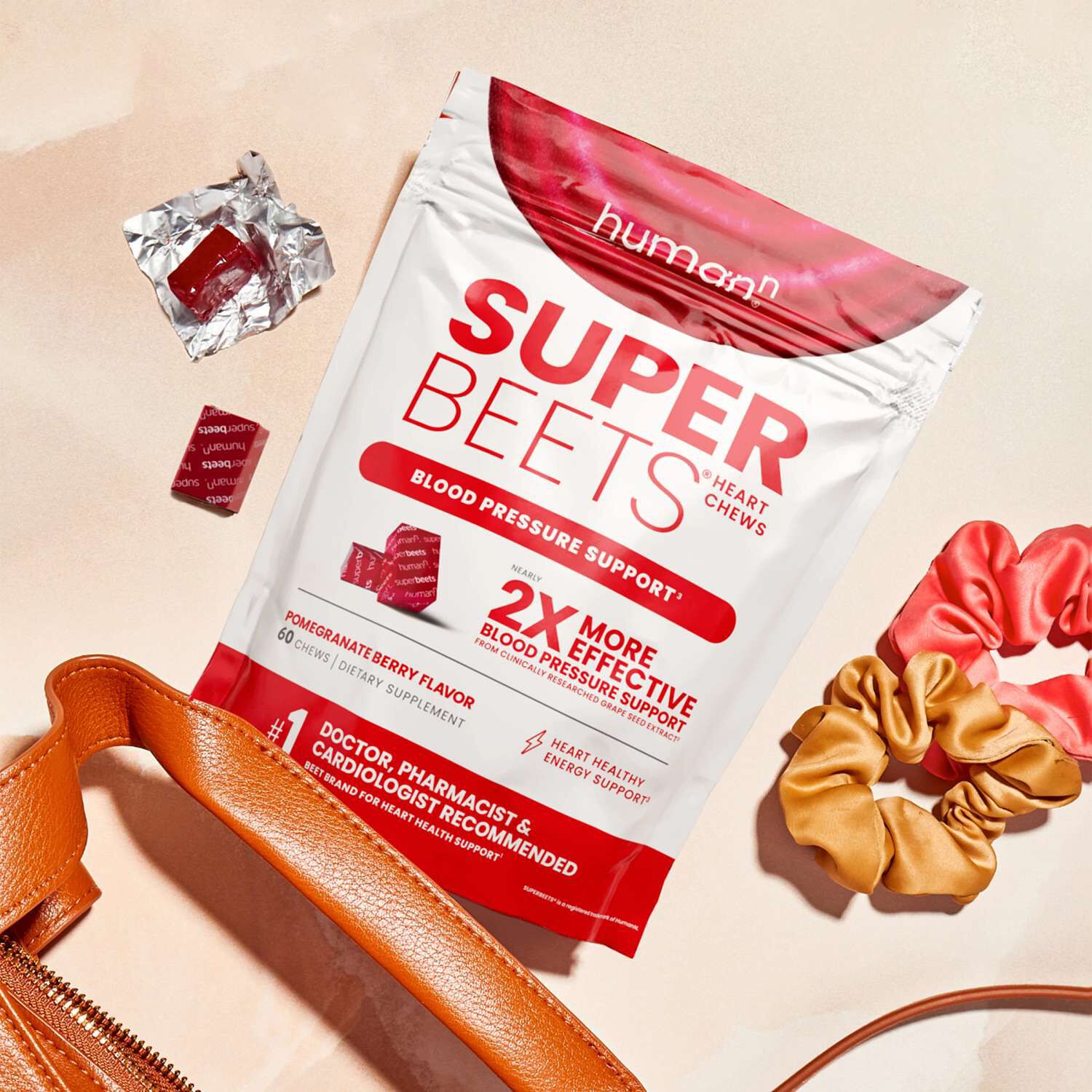 SuperBeets&reg; Heart Chews - Pomegranate Berry - 60 Chews (30 Servings)  | GNC