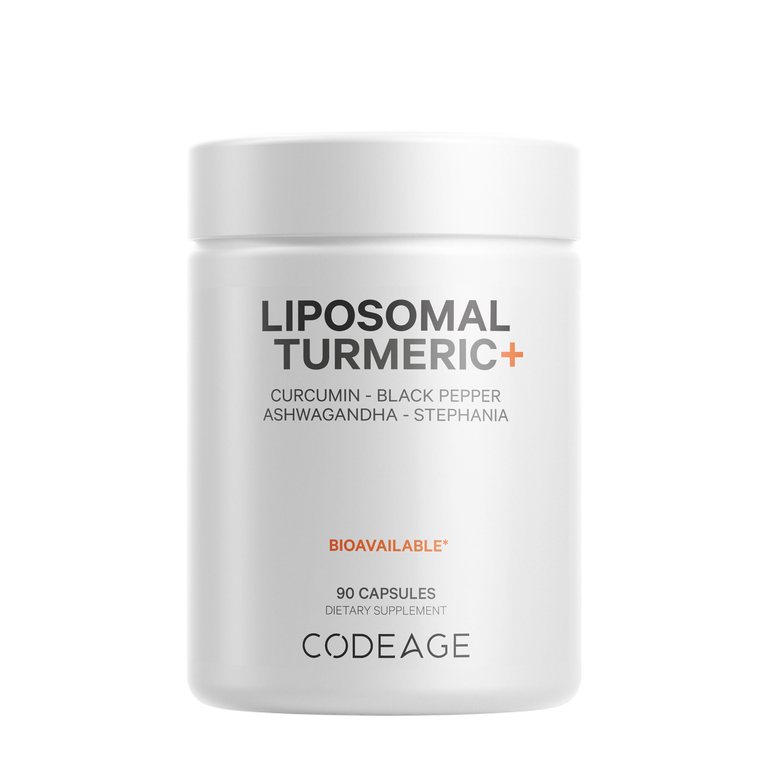 Codeage Liposomal Fermented Turmeric + Black Pepper - Curcumin & Ginger - 90 Capsules (30 Servings)