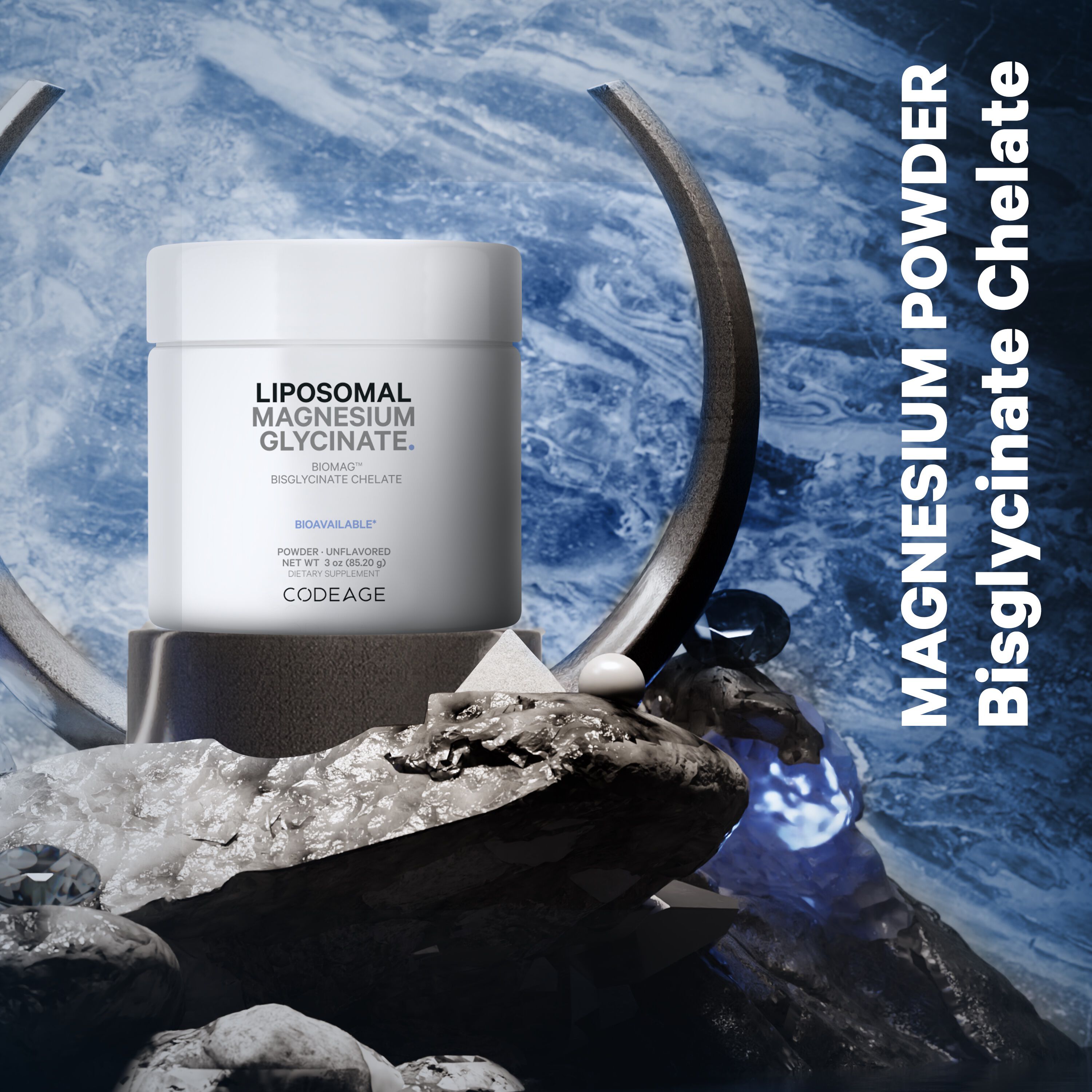 Liposomal Magnesium Glycinate Powder - Unflavored - 3oz. (60 Servings)  | GNC