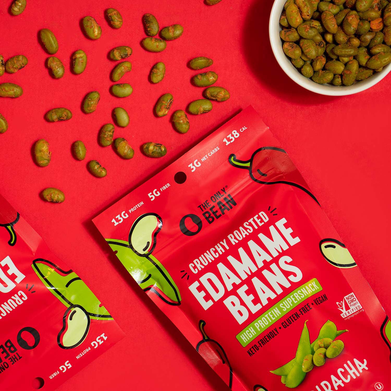 Crunchy Roasted Edamame Beans - Sriracha (3 Bags)  | GNC