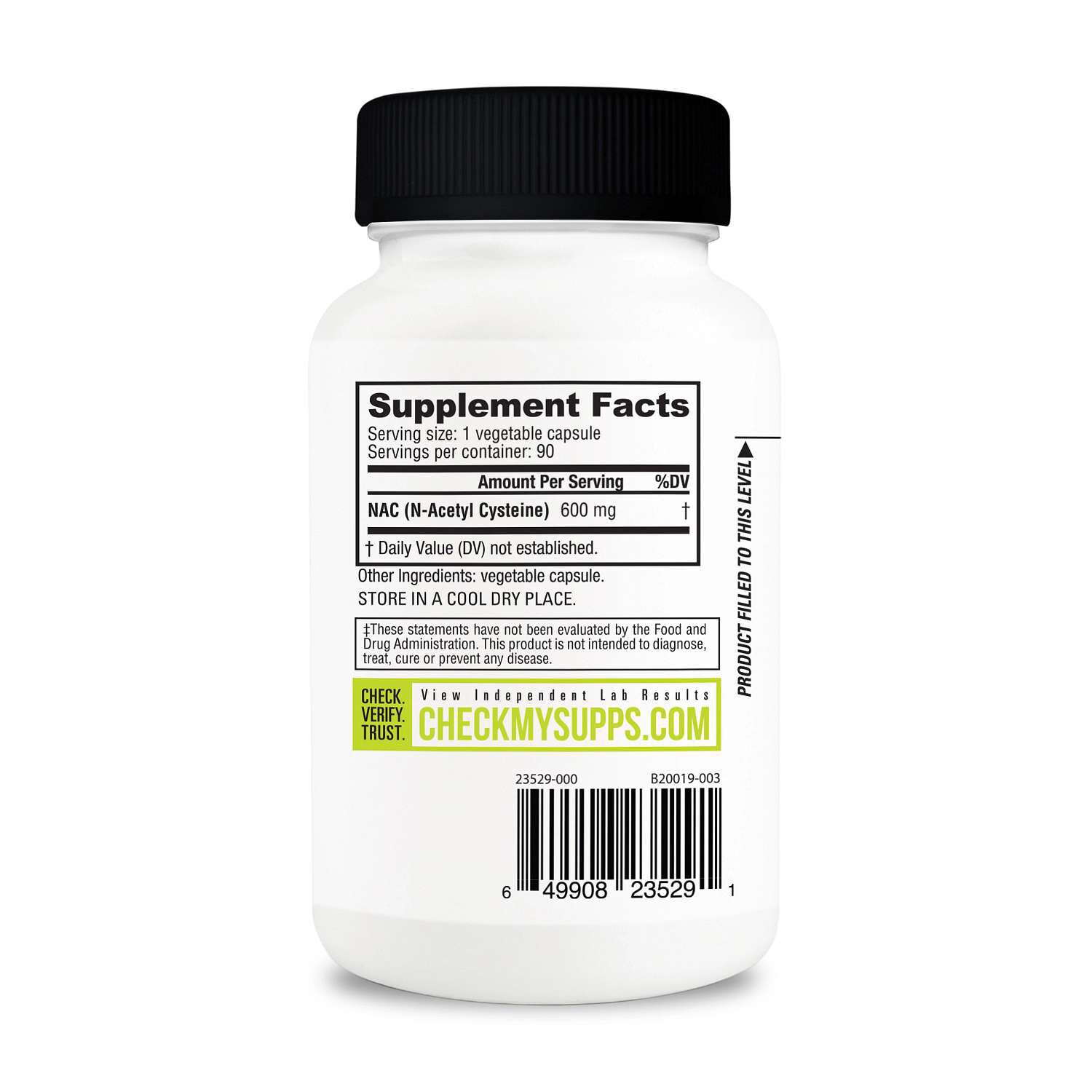 NutraBio® - NAC 600mg - 90 Capsules (90 Servings) | GNC