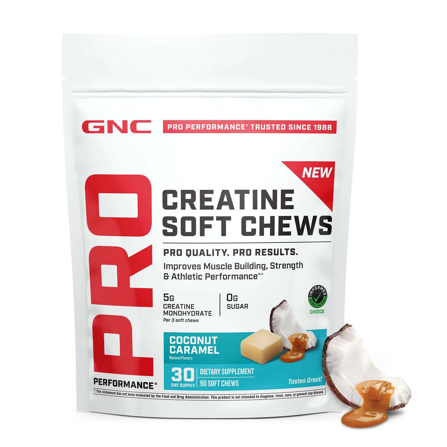 Creatine Soft Chews - Coconut Caramel (30 Servings) | GNC