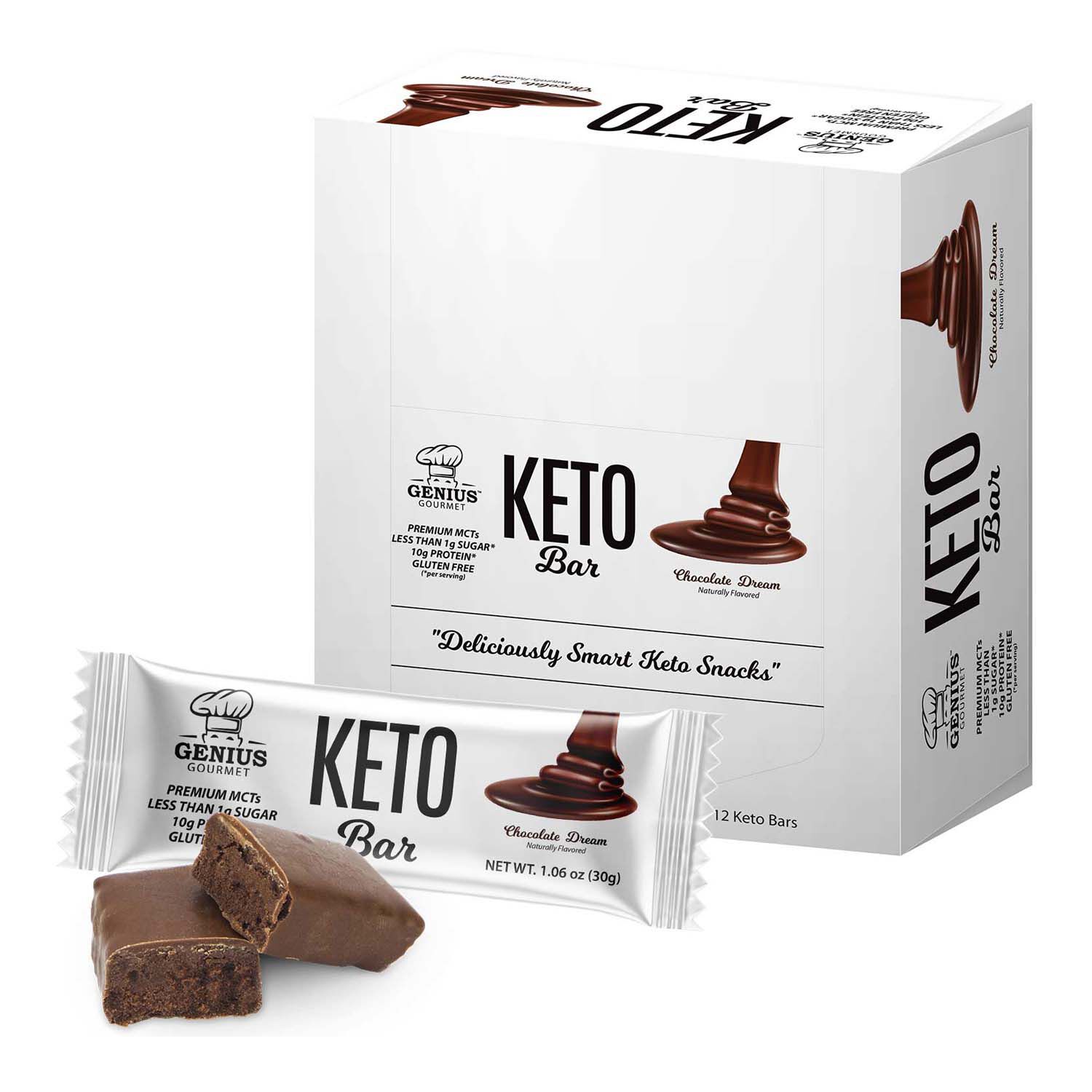 Genius Gourmet Keto Bar Chocolate Dream Gnc