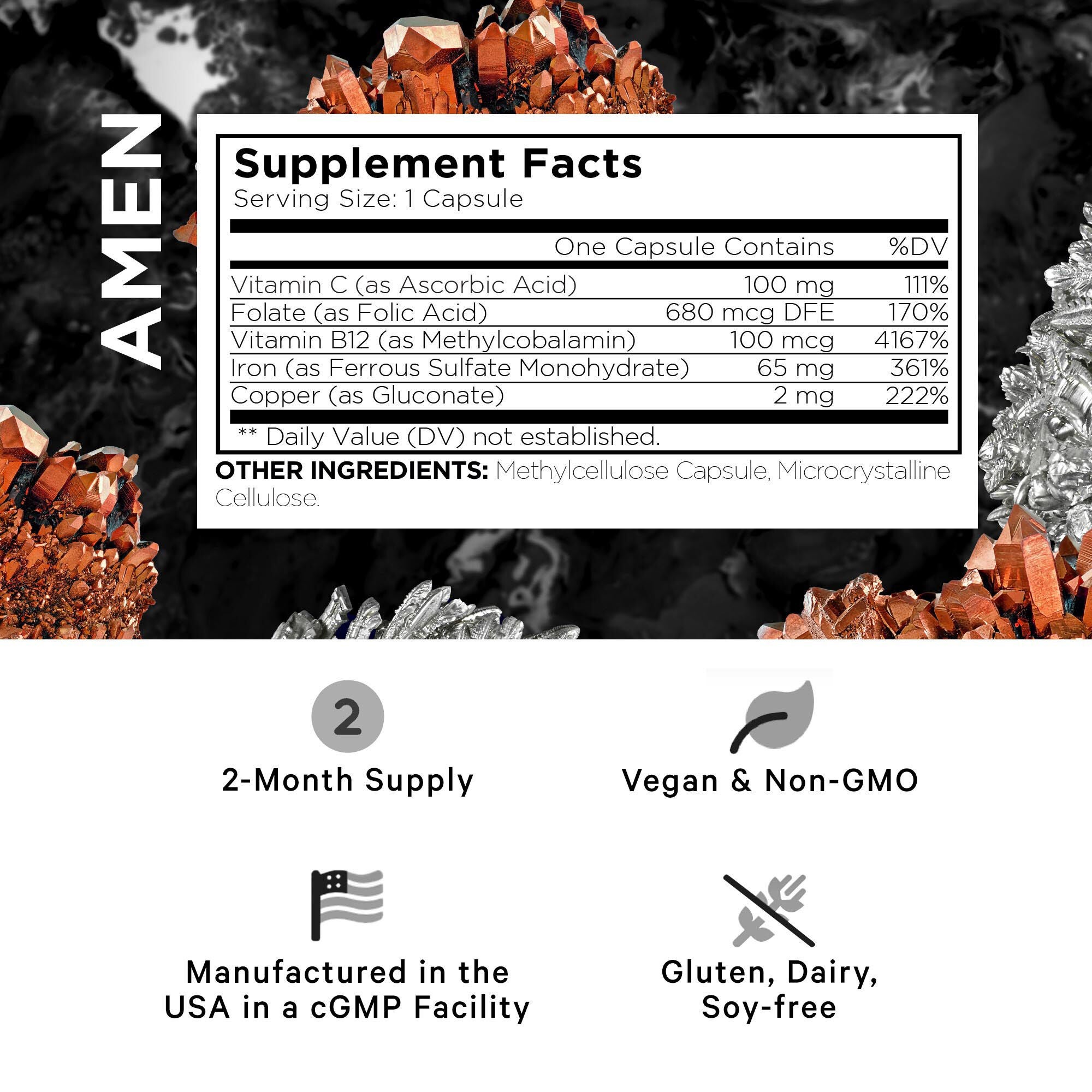 AMEN - Iron Ultra - 60 Capsules (60 Servings)  | GNC