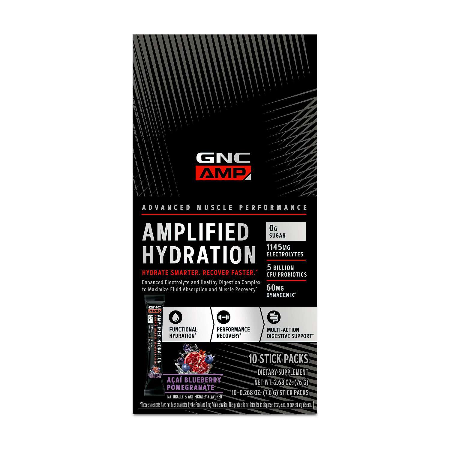 Amplified Hydration - Acai Blueberry Pomegranate (10 Stick Packs) Acai Blueberry Pomegranate | GNC