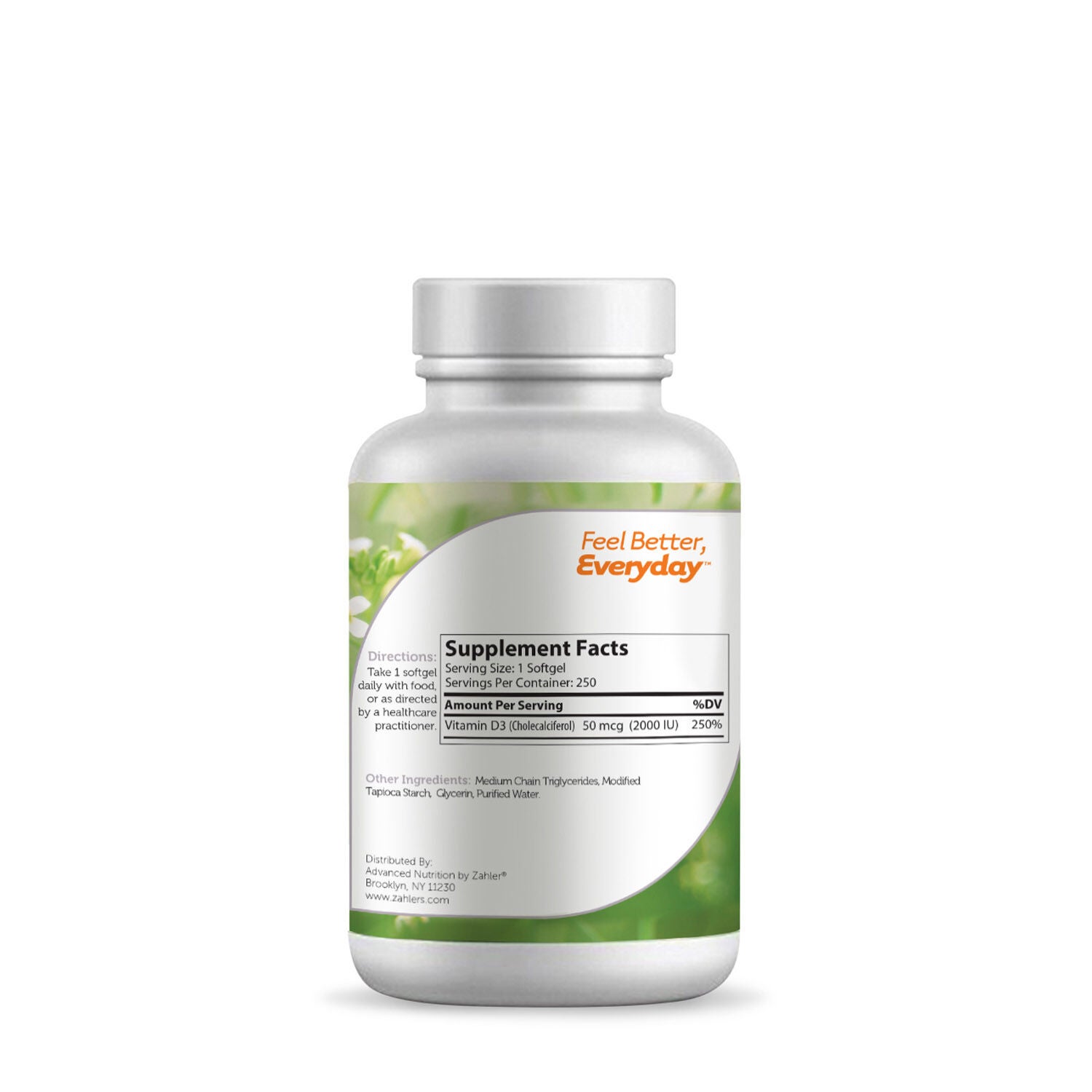 Vitamin D3 2000 IU - 250 Softgels (250 Servings)  | GNC