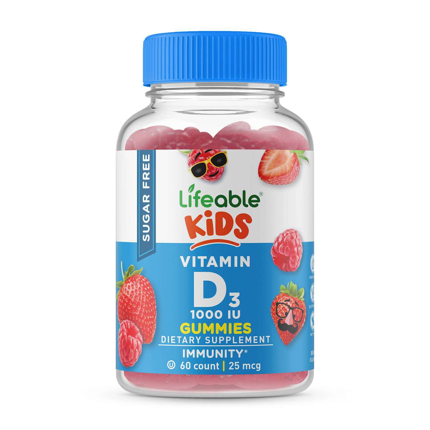 Sugar Free Kids Vitamin D3 1000IU - 60 Gummies (60 Servings)  | GNC