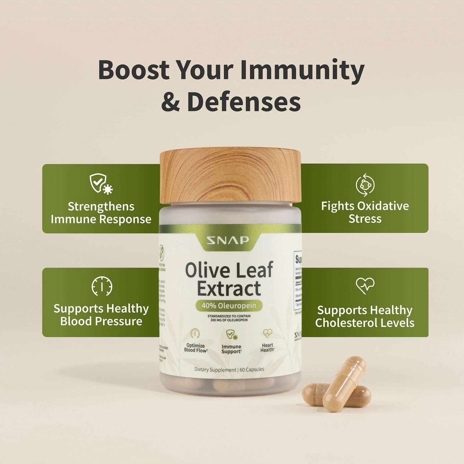 Maximum Strength Extract Olive Leaf Dietary Supplement - 90 Capsules (90 Servings)