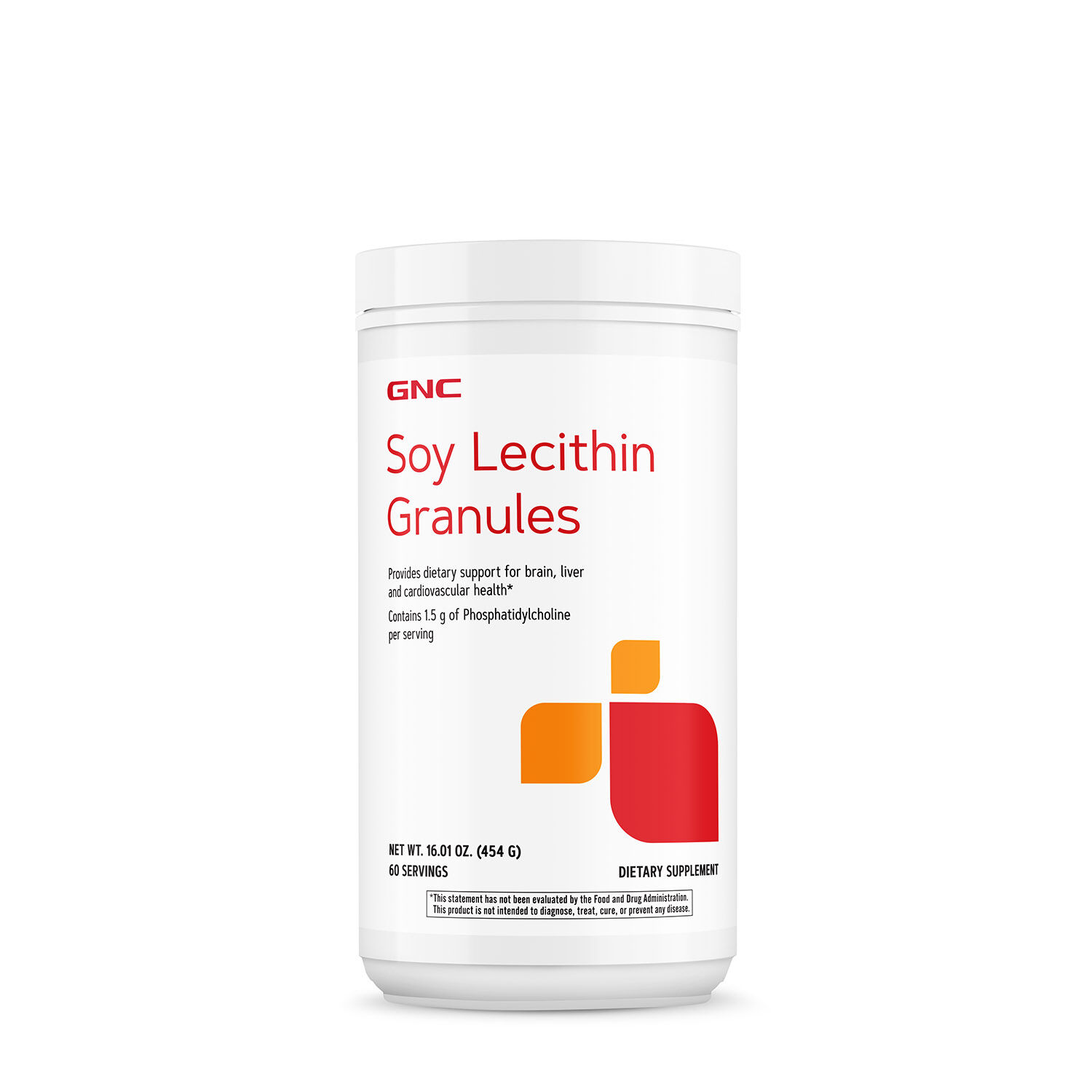 GNC Soy Lecithin Granules Supplement Front Bottle