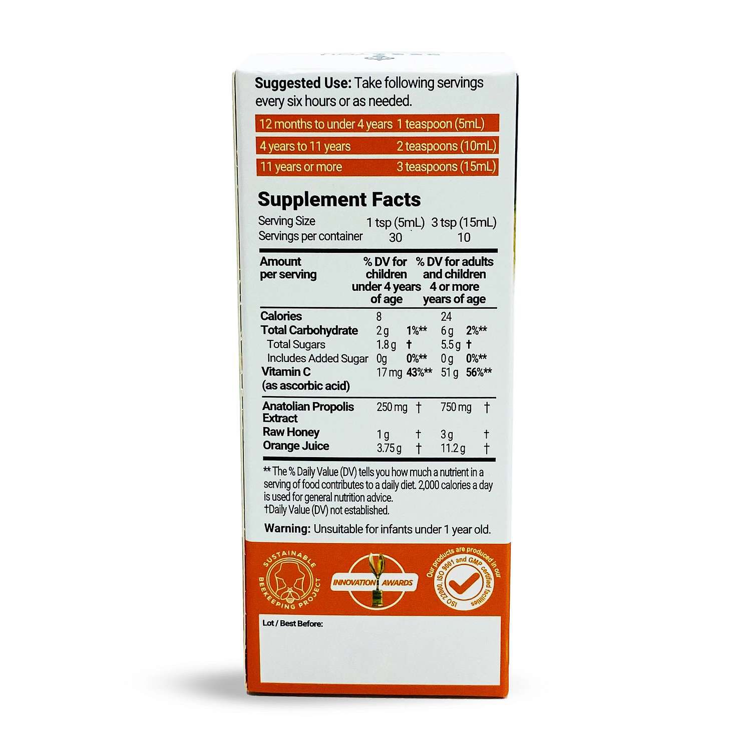Propolis Raw Honey Vit C Syrup - 5 oz. (10 Servings)  | GNC