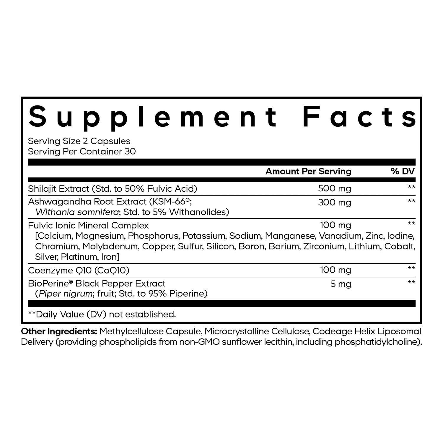Liposomal Himalayan Shilajit+ - 60 Vegetable Capsules (30 Servings)  | GNC