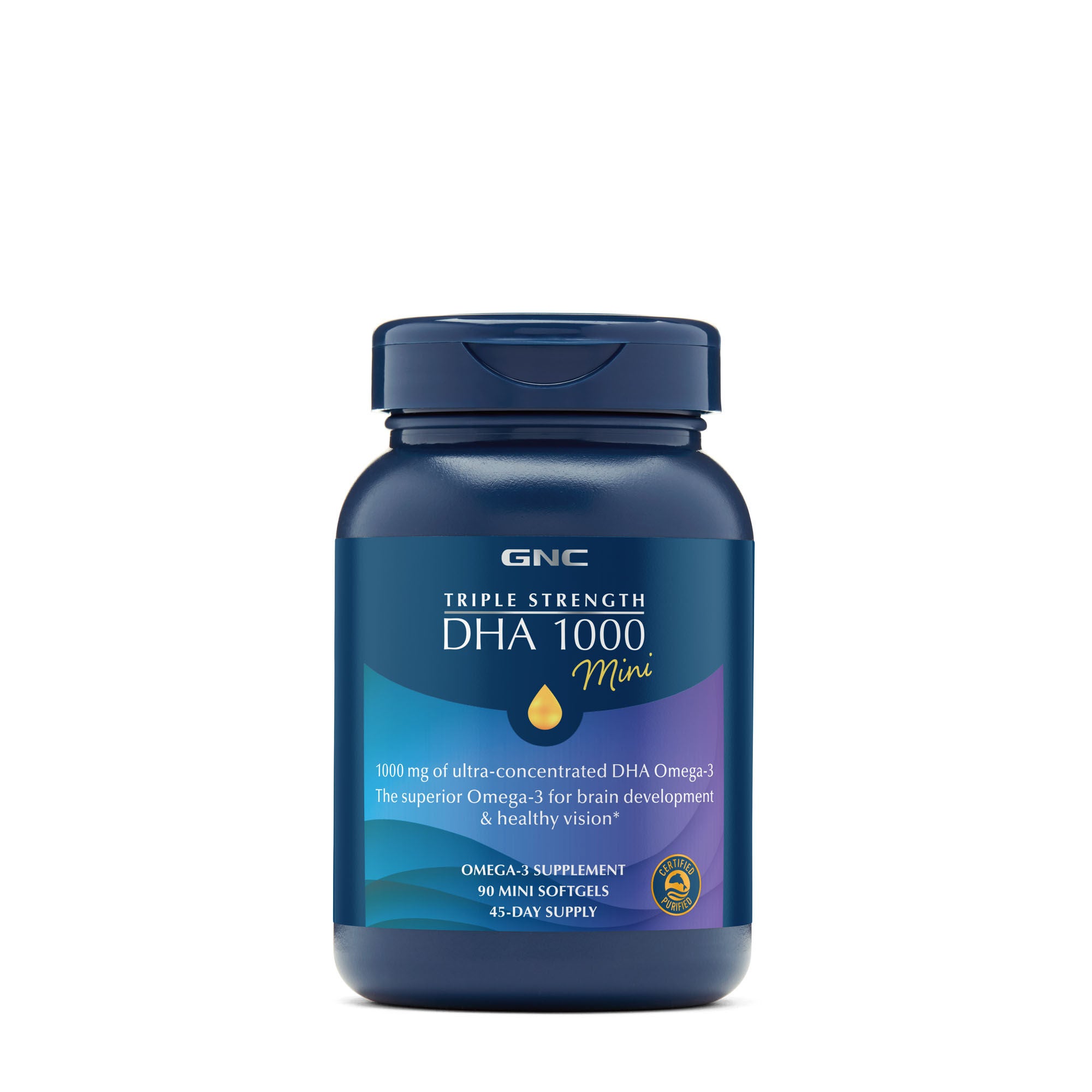 GNC - Triple Strength DHA 1000 Mini - 90 Mini Softgels (45 Servings) | GNC