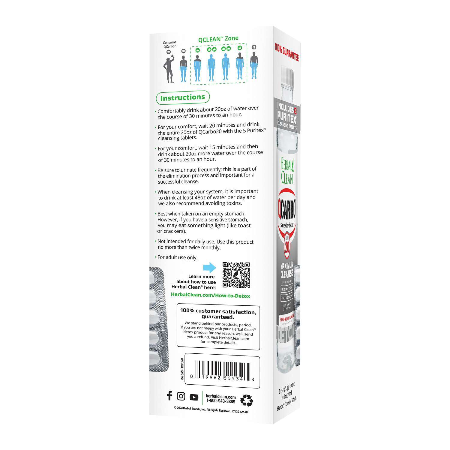 QCARBO20&trade; CLEAR - Strawberry-Mango -20 oz. + 5 Tablets (1 Serving)