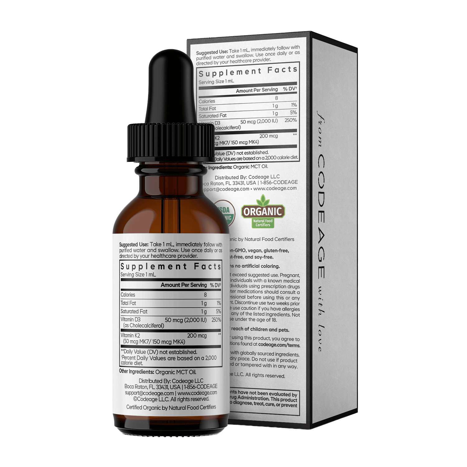 Liquid D3+K2 - 1 fl oz. (30 Servings)  | GNC