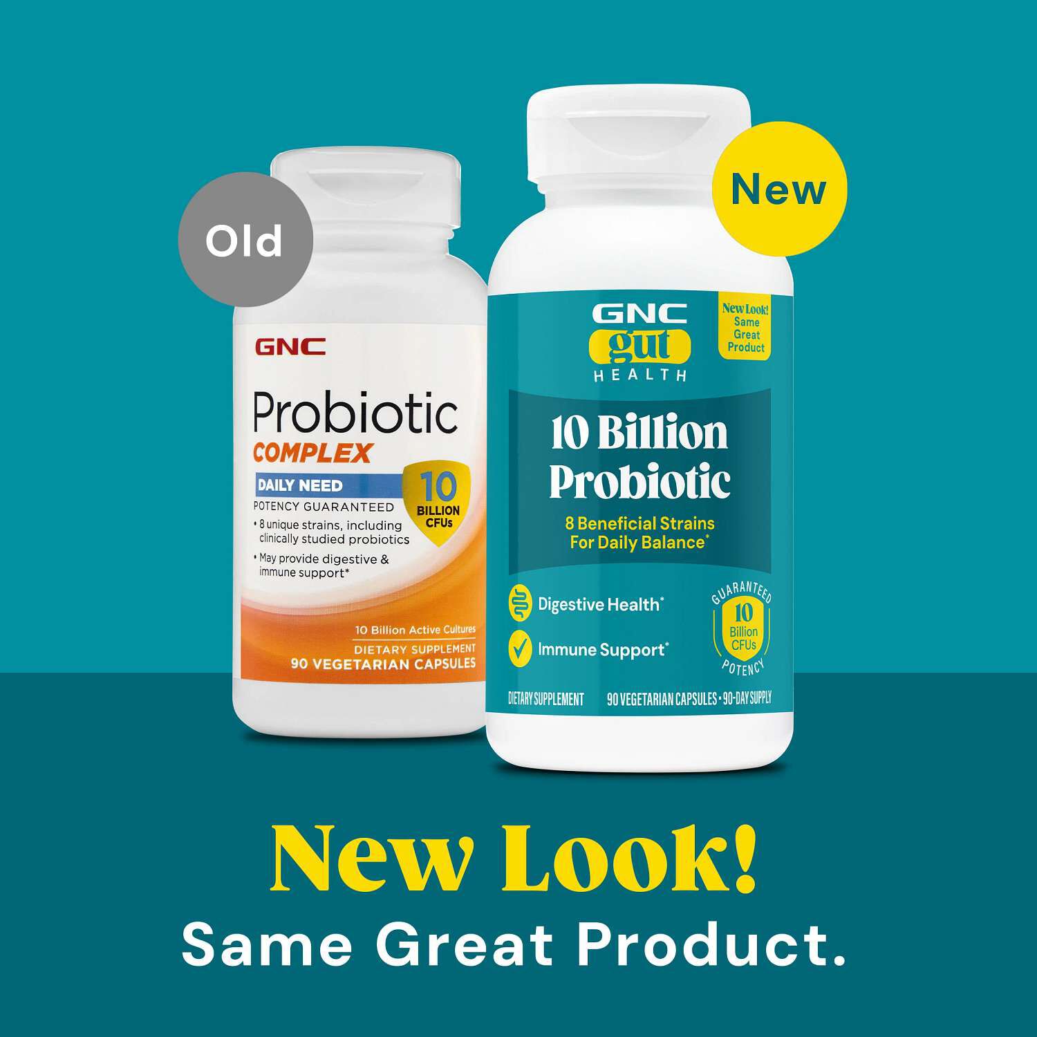 Gut Health 10 Billion Probiotic - 90 Vegetarian Capsules (90 Servings)  | GNC