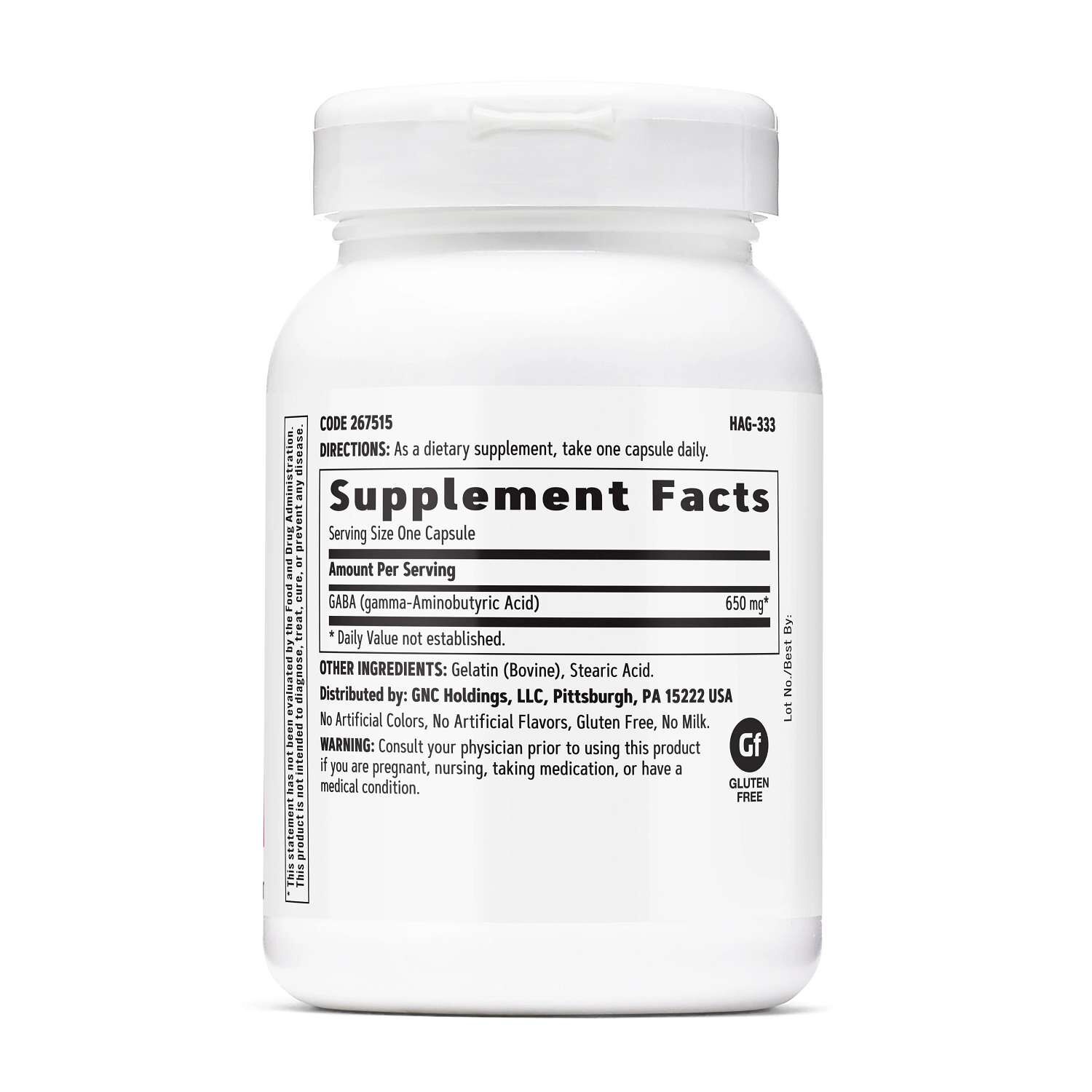 GABA 650mg - 90 Capsules (90 Servings)  | GNC