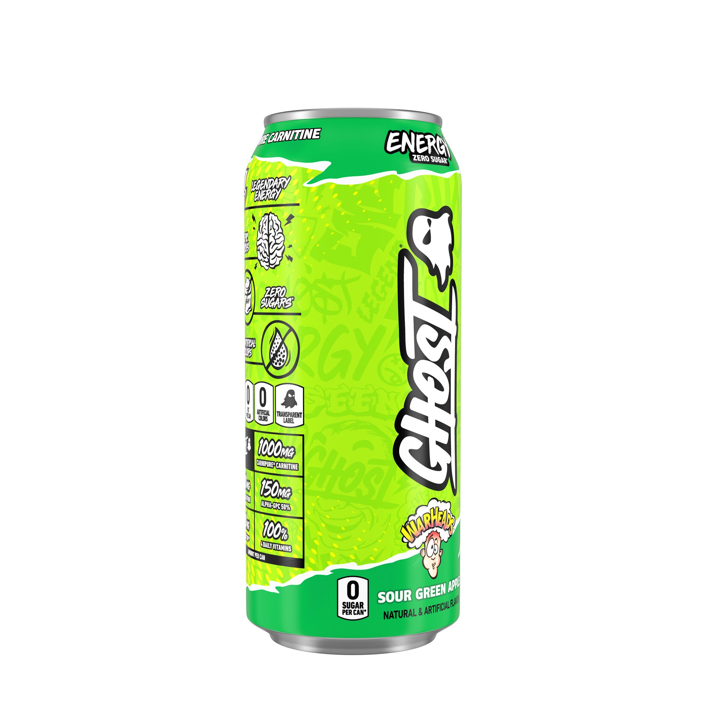 Energy Drink - Warheads&reg; Sour Green Apple - 16oz. (12 Cans) Warheads&reg; Sour Green Apple | GNC